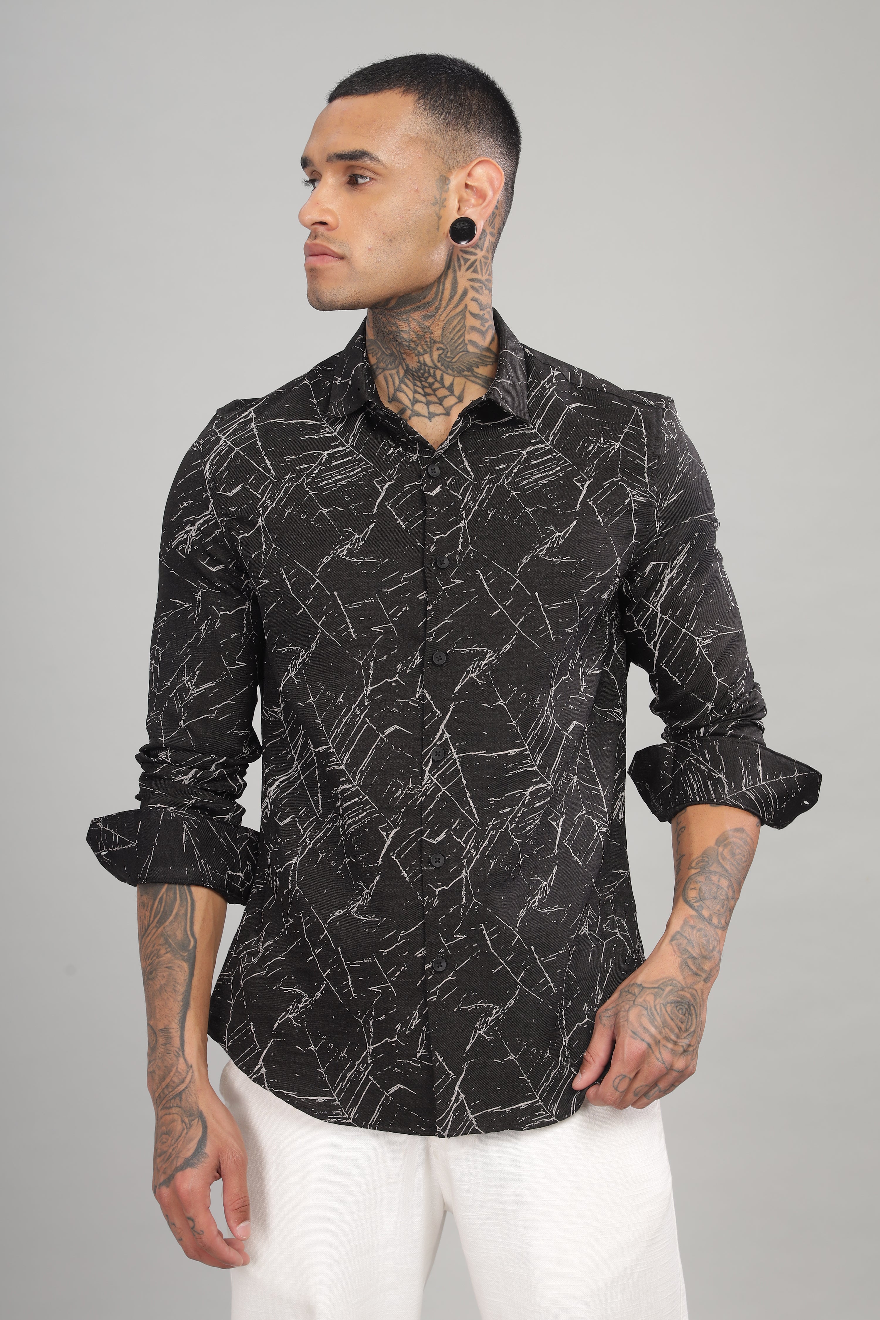 Men Black Slim Fit Shirt