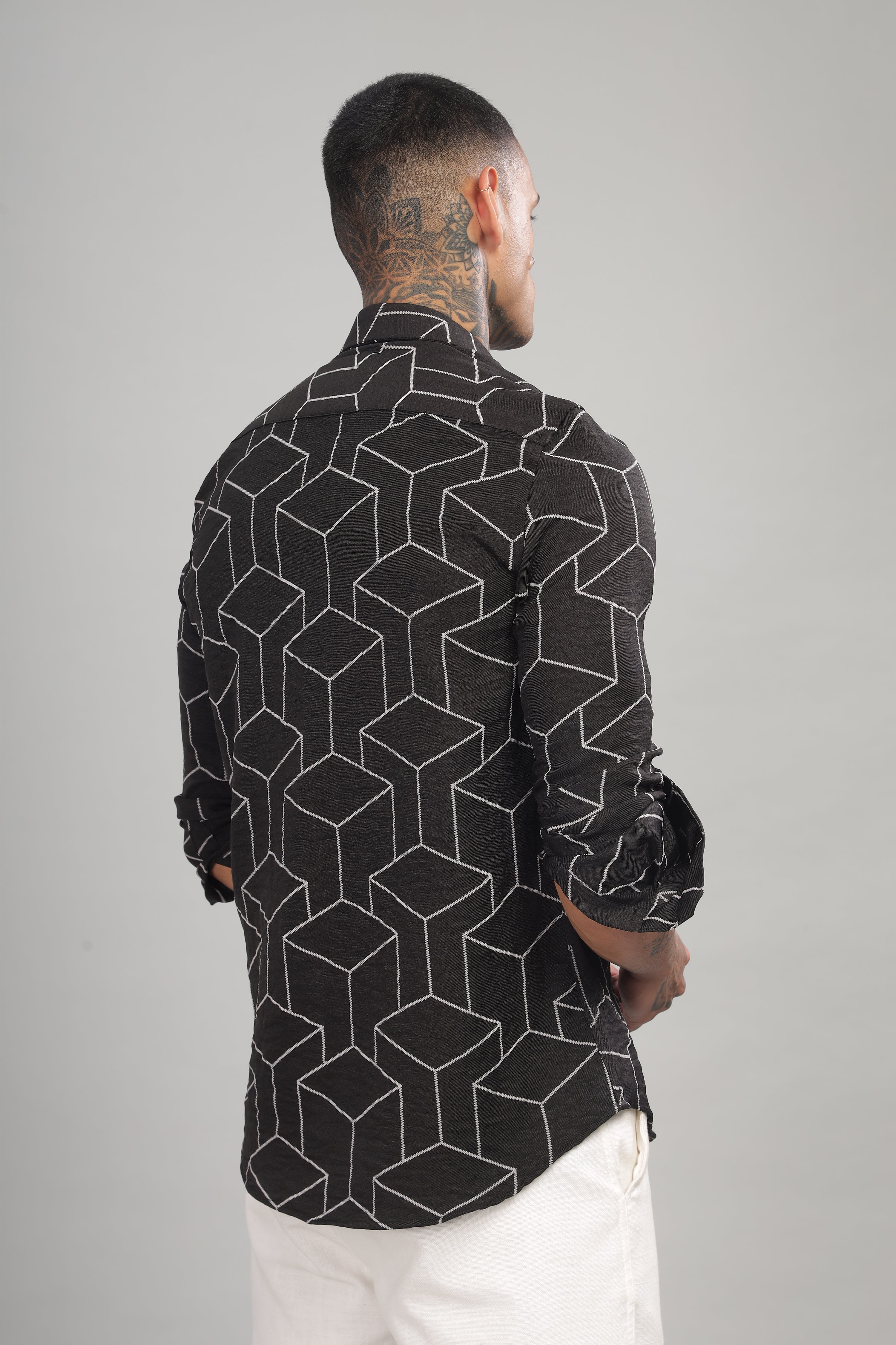 Men Black Slim Fit Shirt