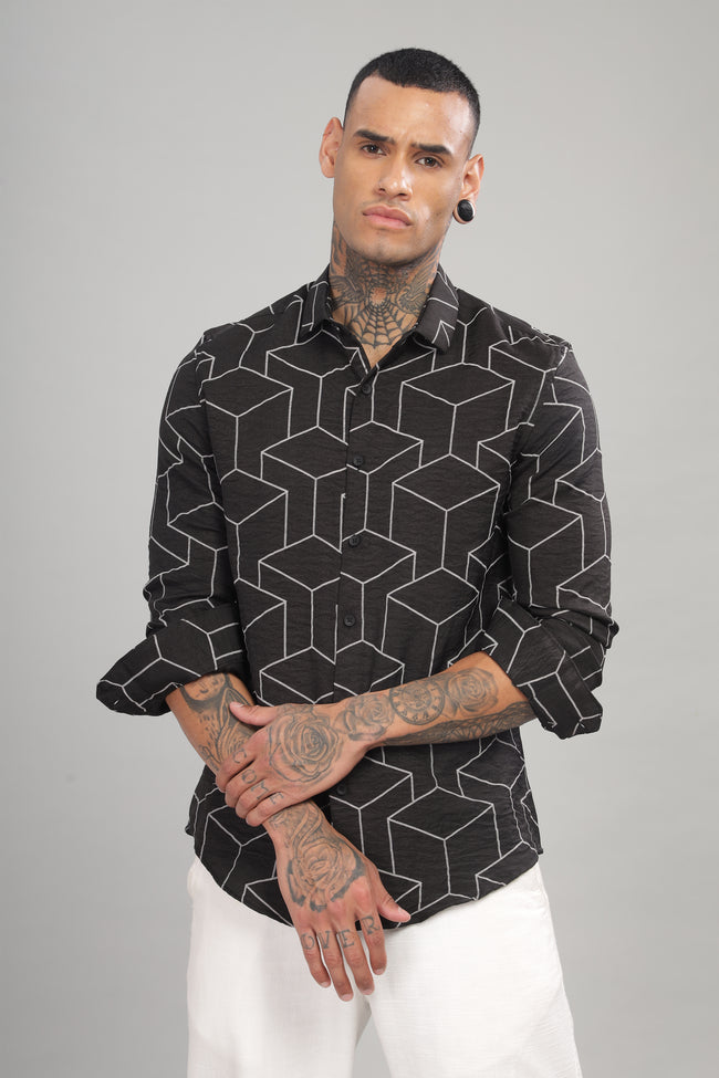 Men Black Slim Fit Shirt