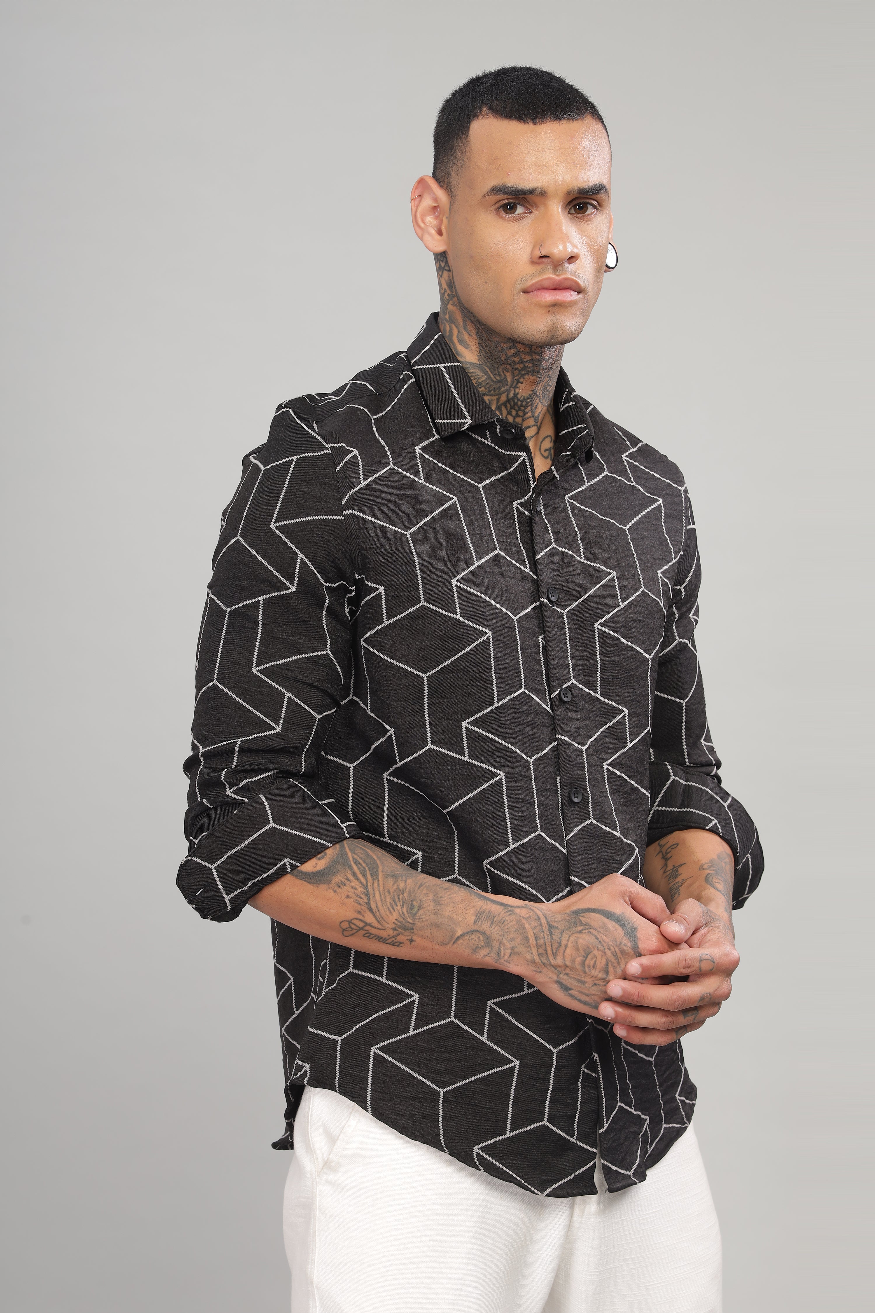 Men Black Slim Fit Shirt