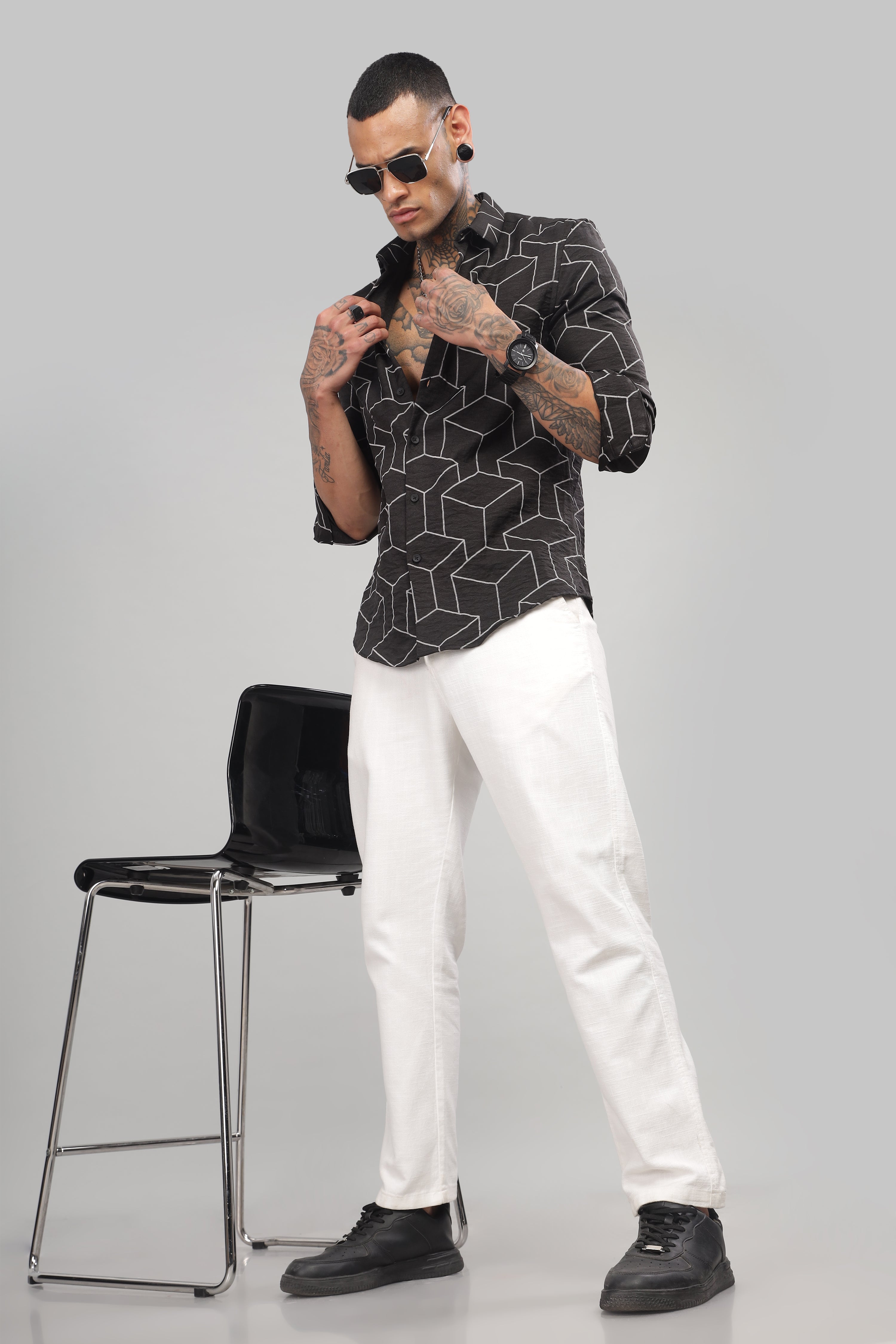 Men Black Slim Fit Shirt