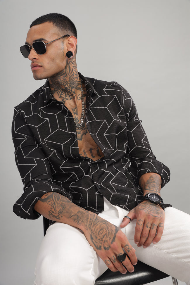 Men Black Slim Fit Shirt