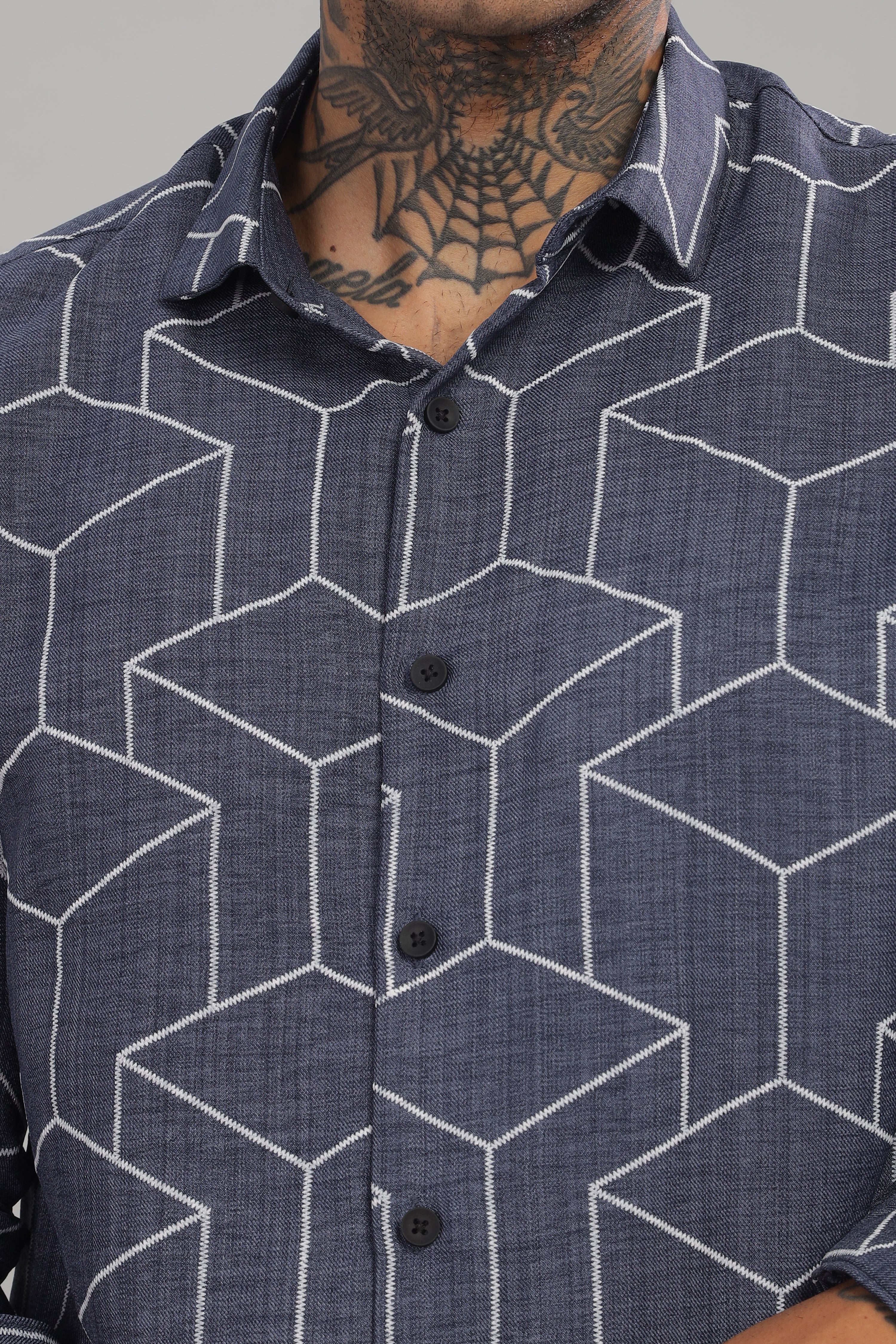 Men Dark Navy Slim Fit Shirt