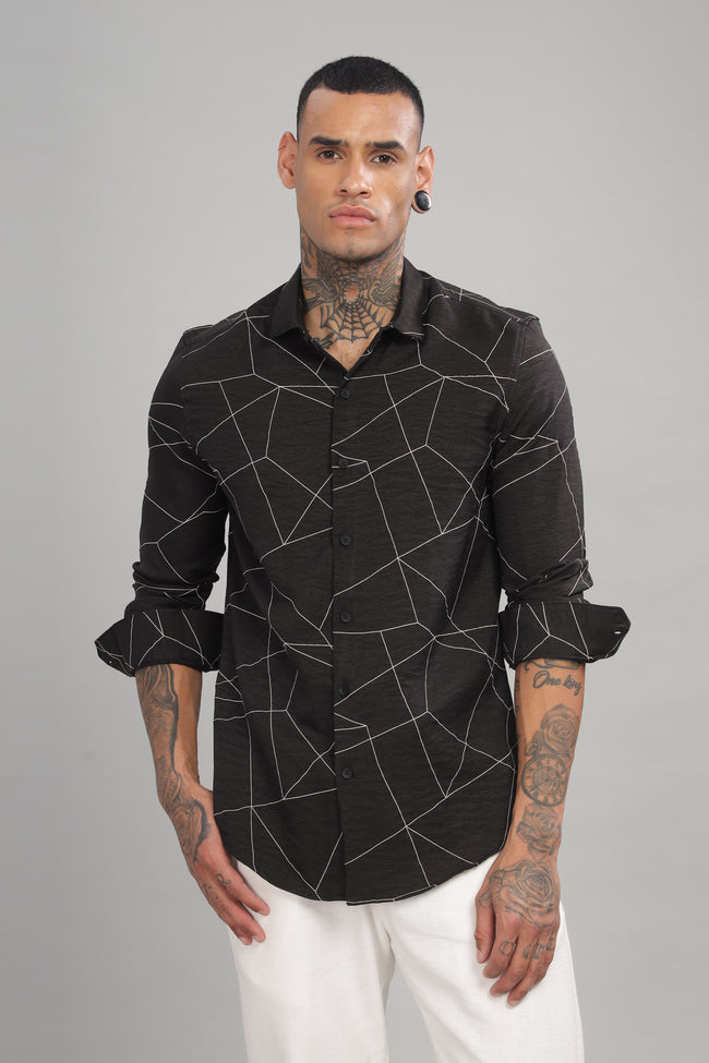Men Black Slim Fit Shirt