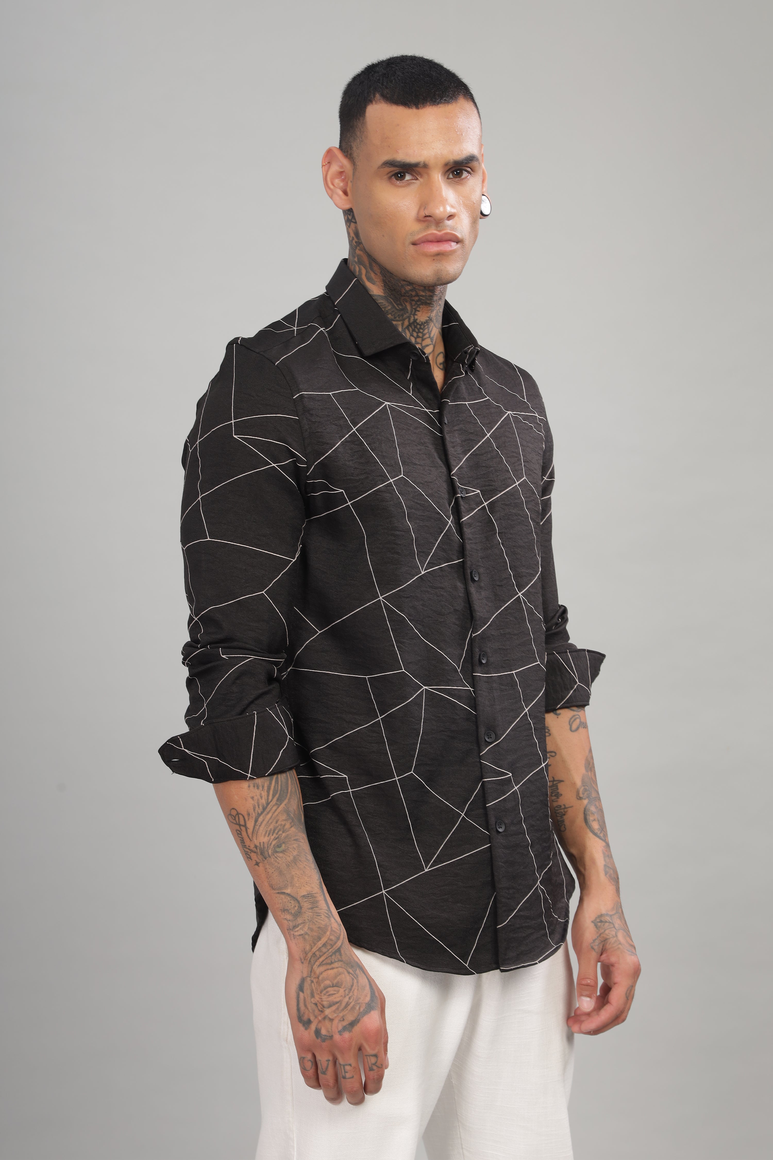 Men Black Slim Fit Shirt