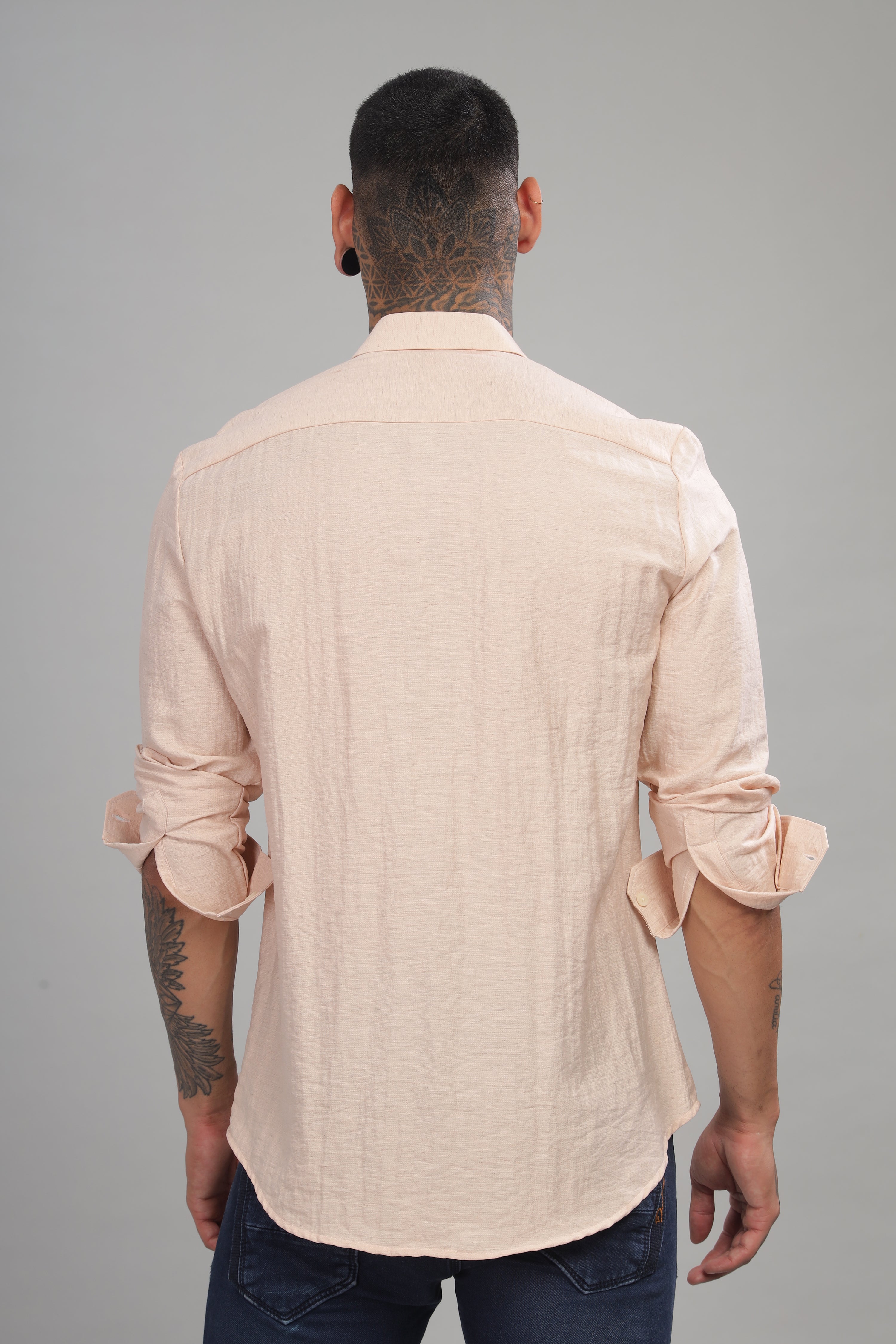Men Beige Slim Fit Shirt