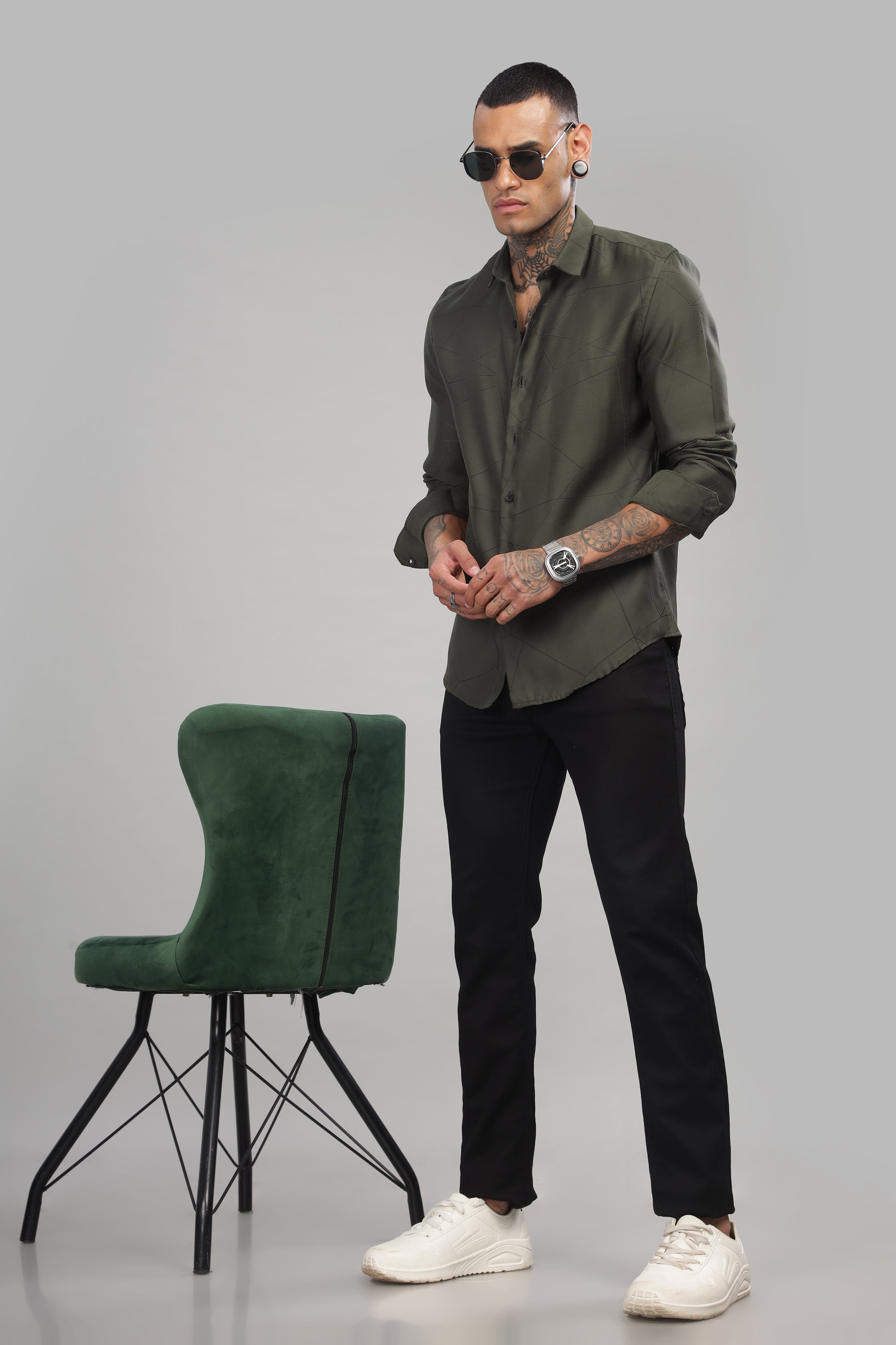 Men Light blue Slim Fit Shirt