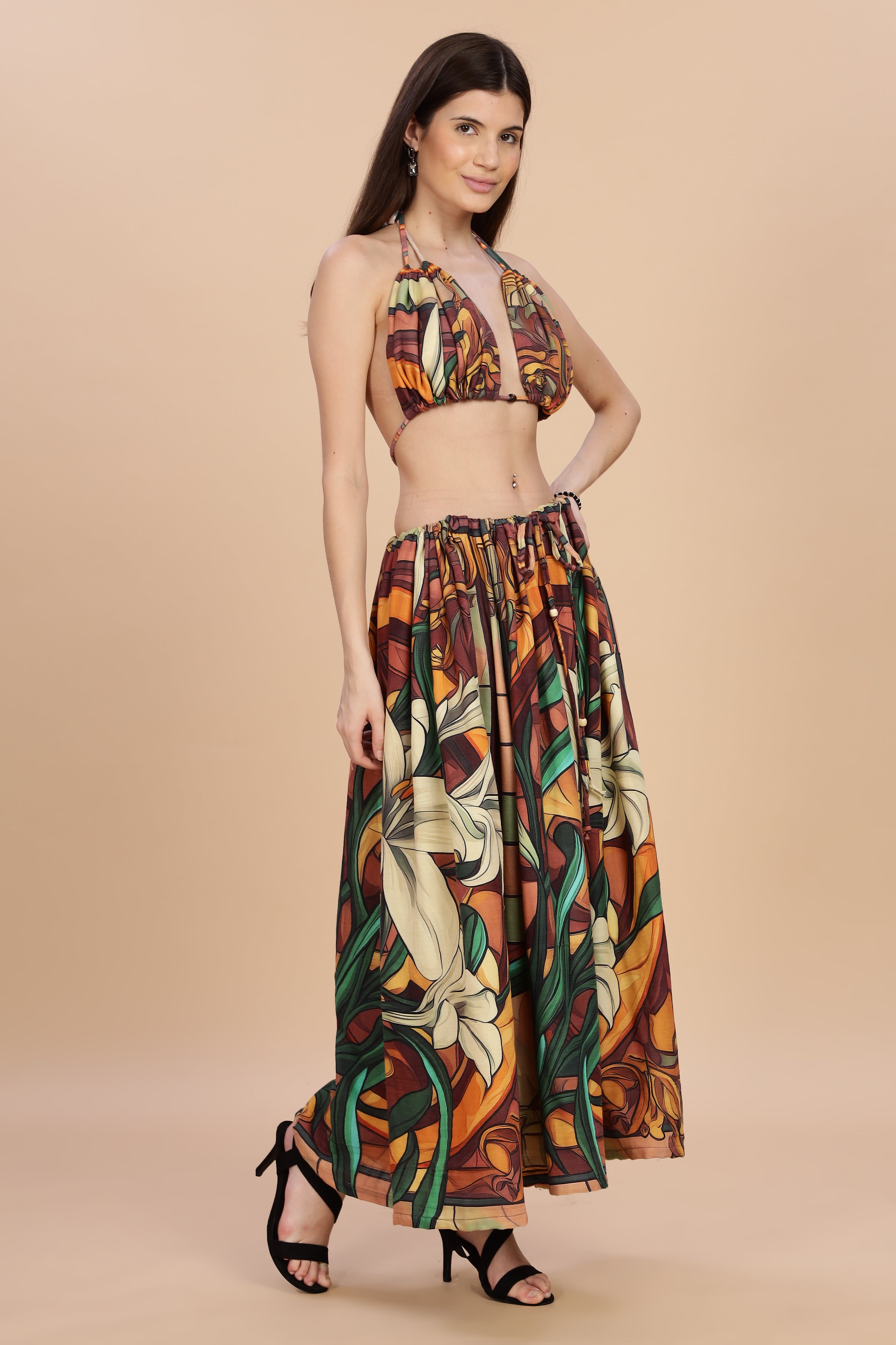 Women Liliare Long Gauge Cotton Skirt