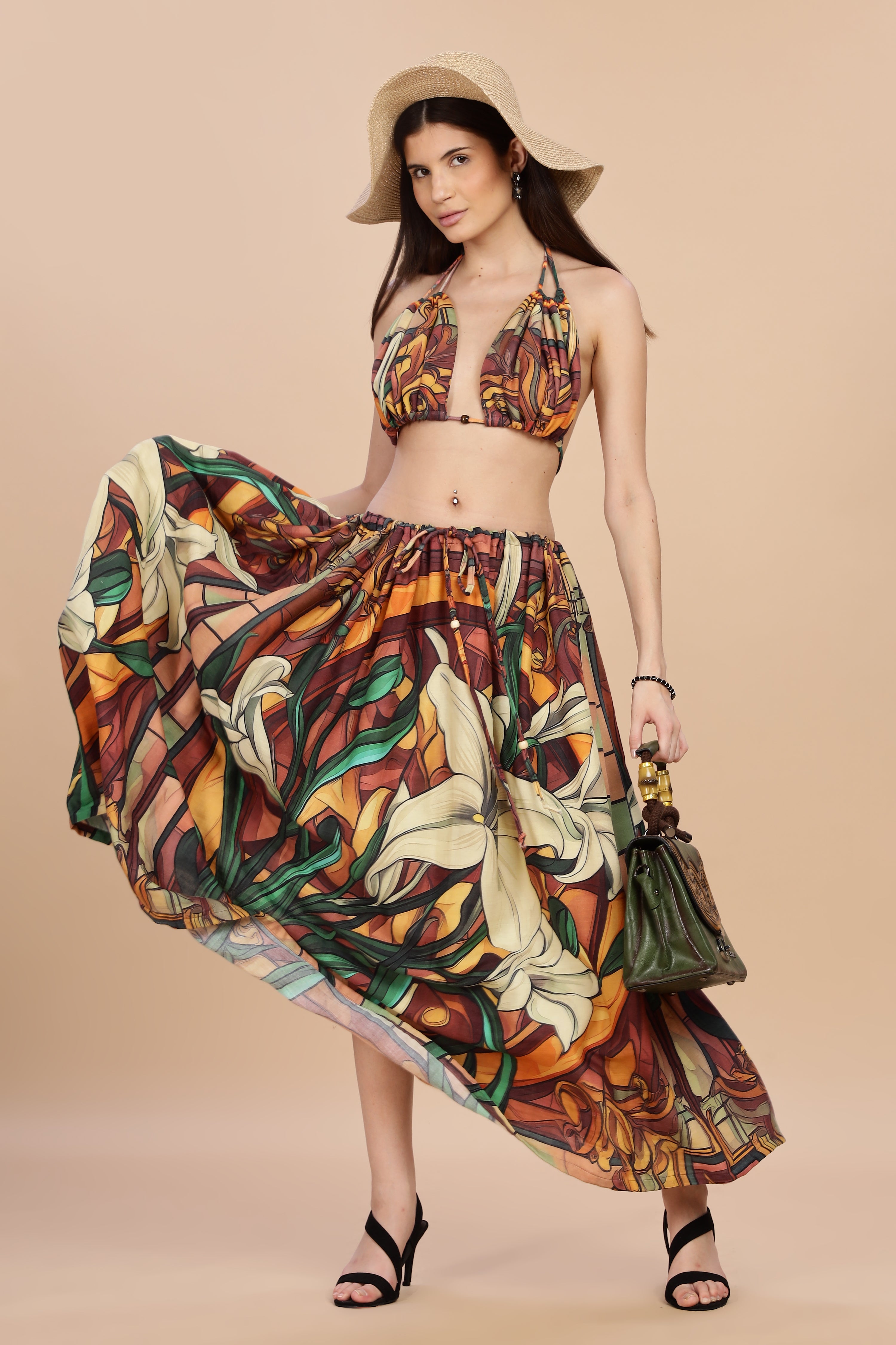 Women Liliare Long Gauge Cotton Skirt