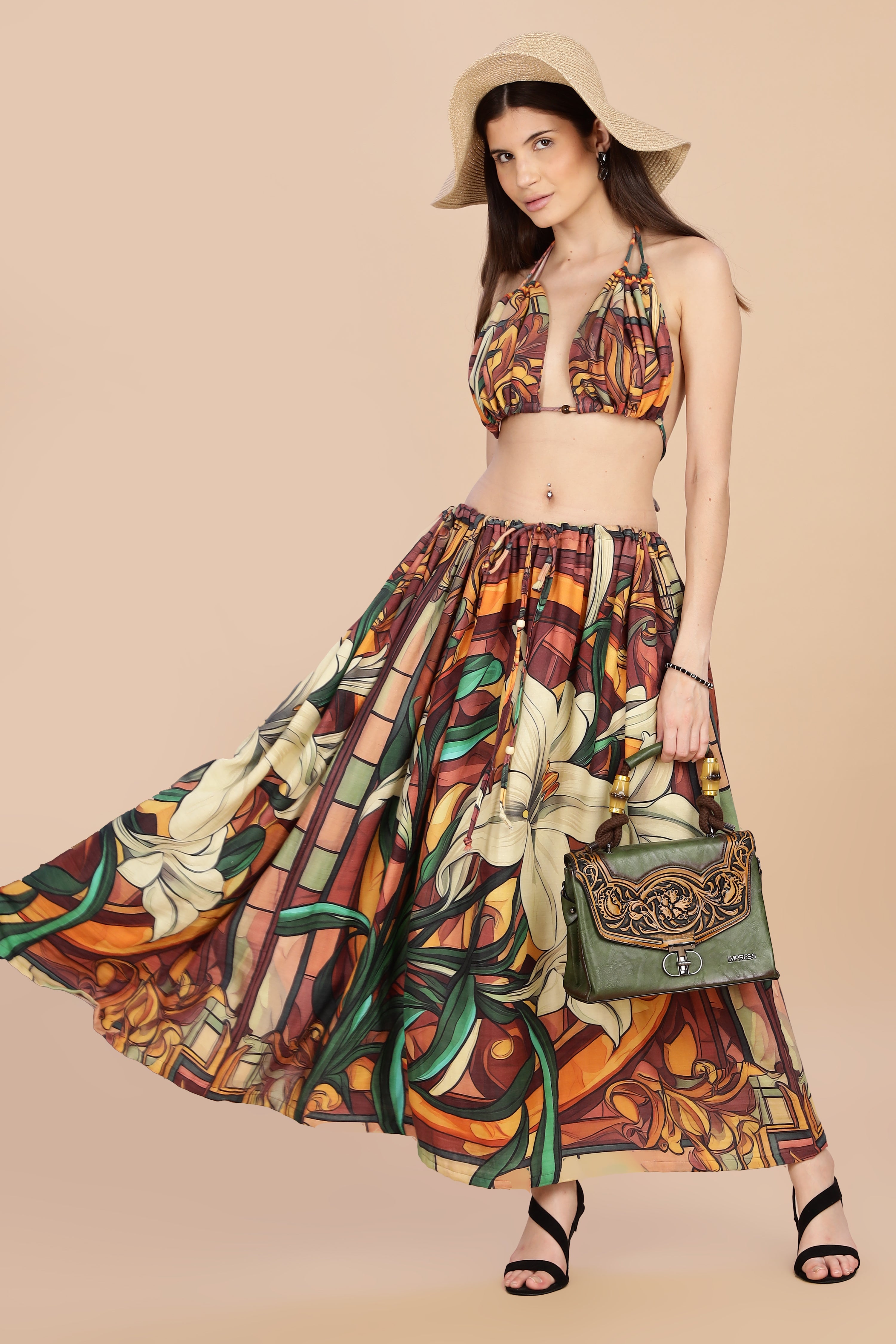 Women Liliare Long Gauge Cotton Skirt