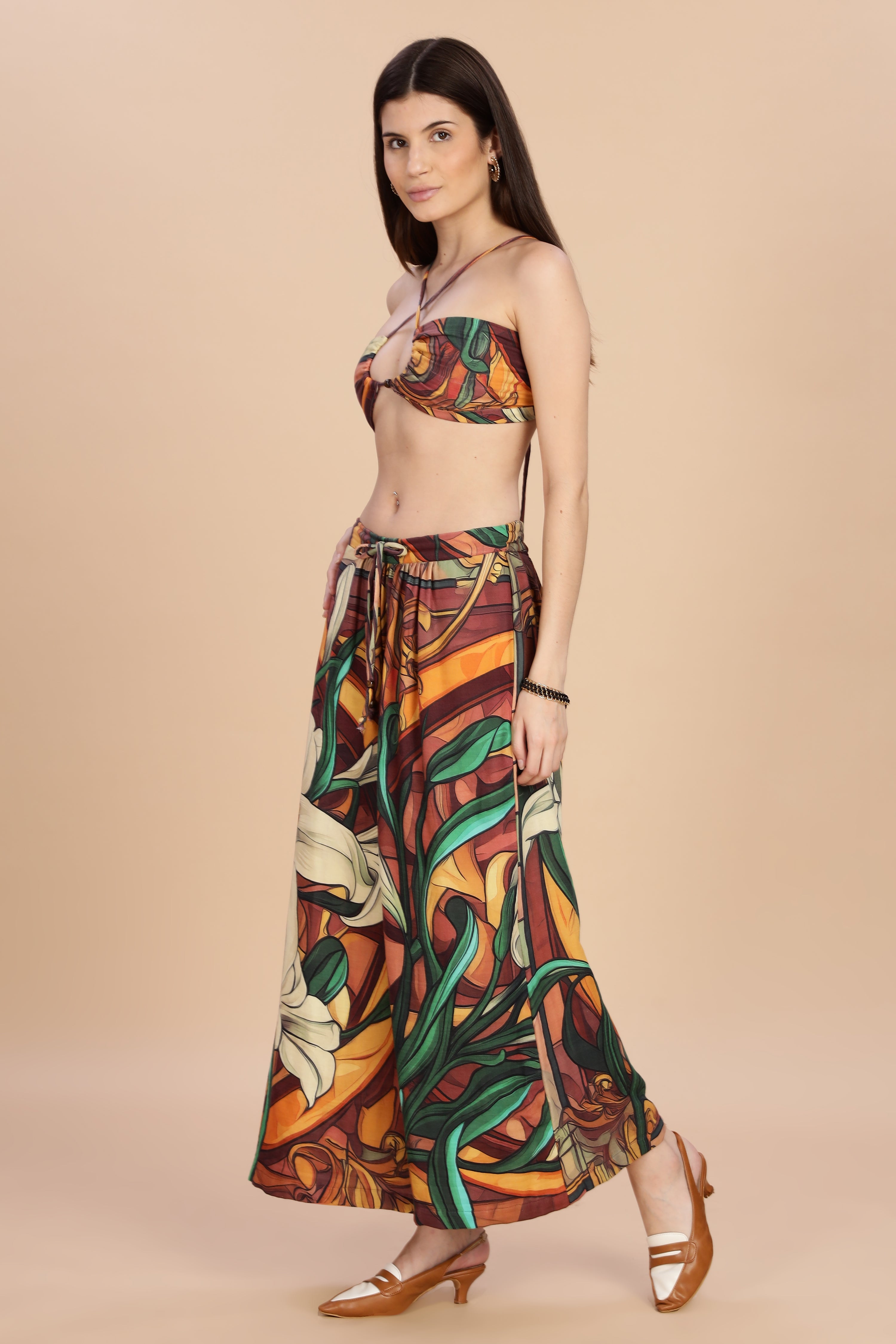 Women Liliare Ruched Bikini Gauge Cotton Top