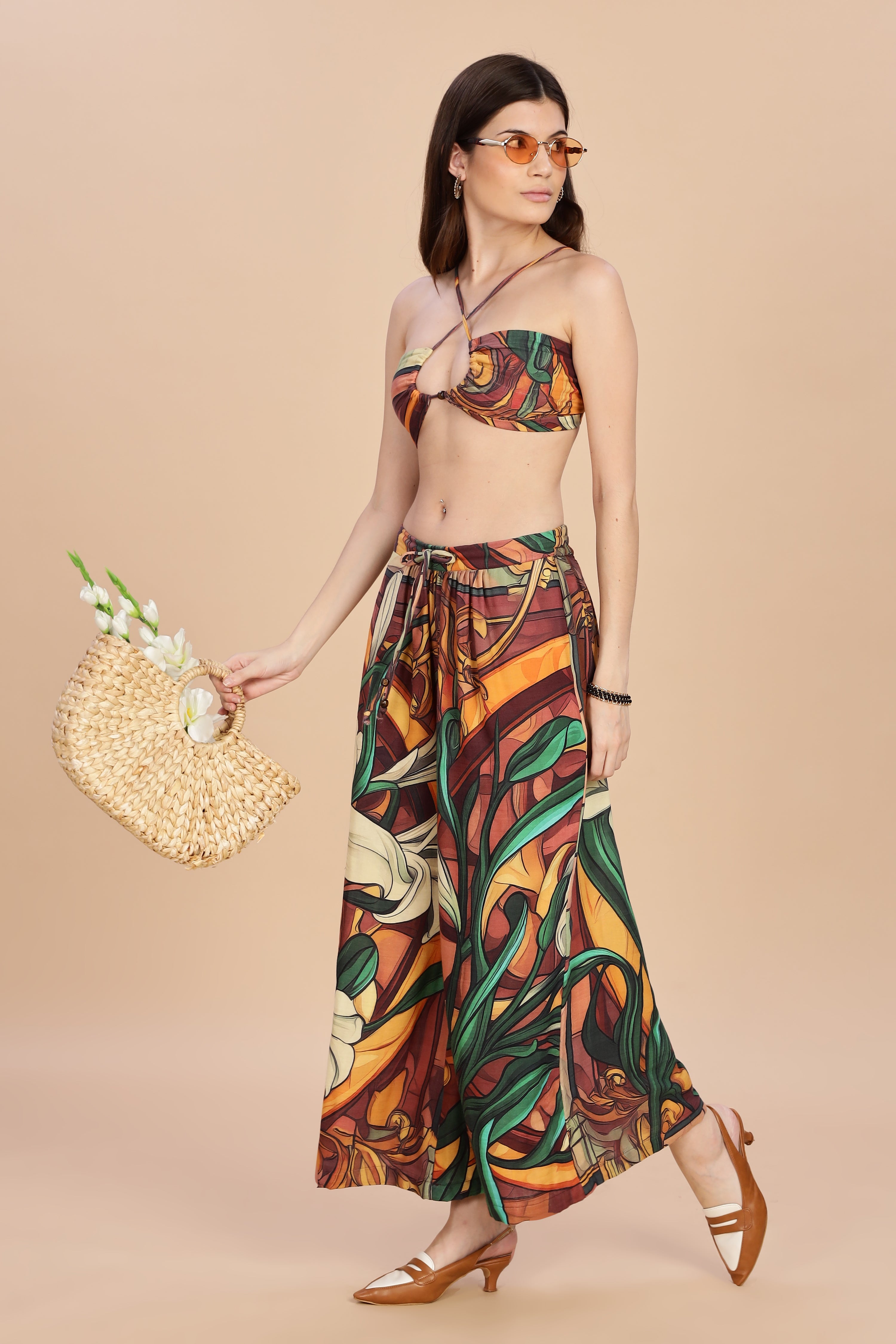 Women Liliare Ruched Bikini Gauge Cotton Top