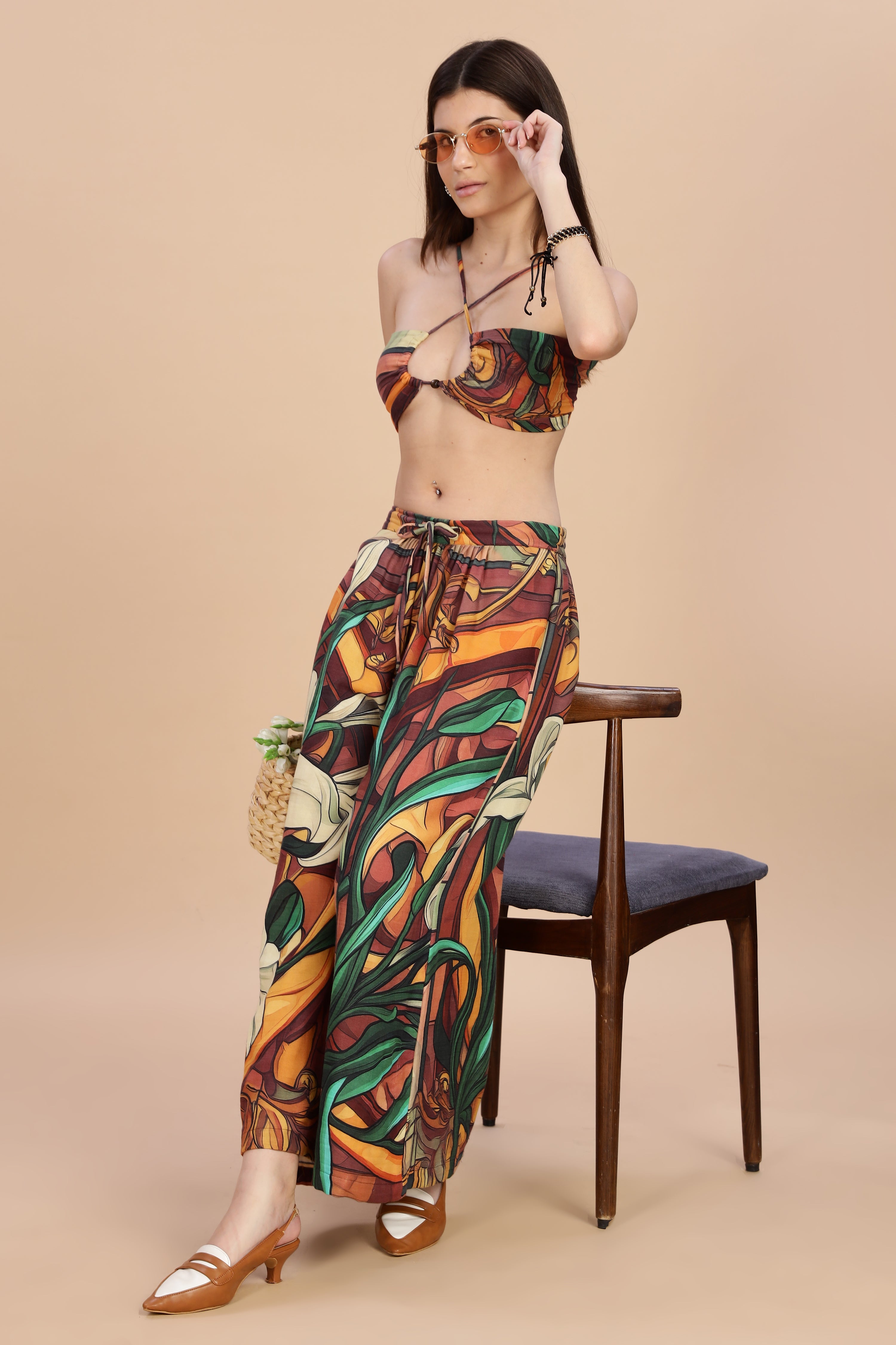 Women Liliare Ruched Bikini Gauge Cotton Top