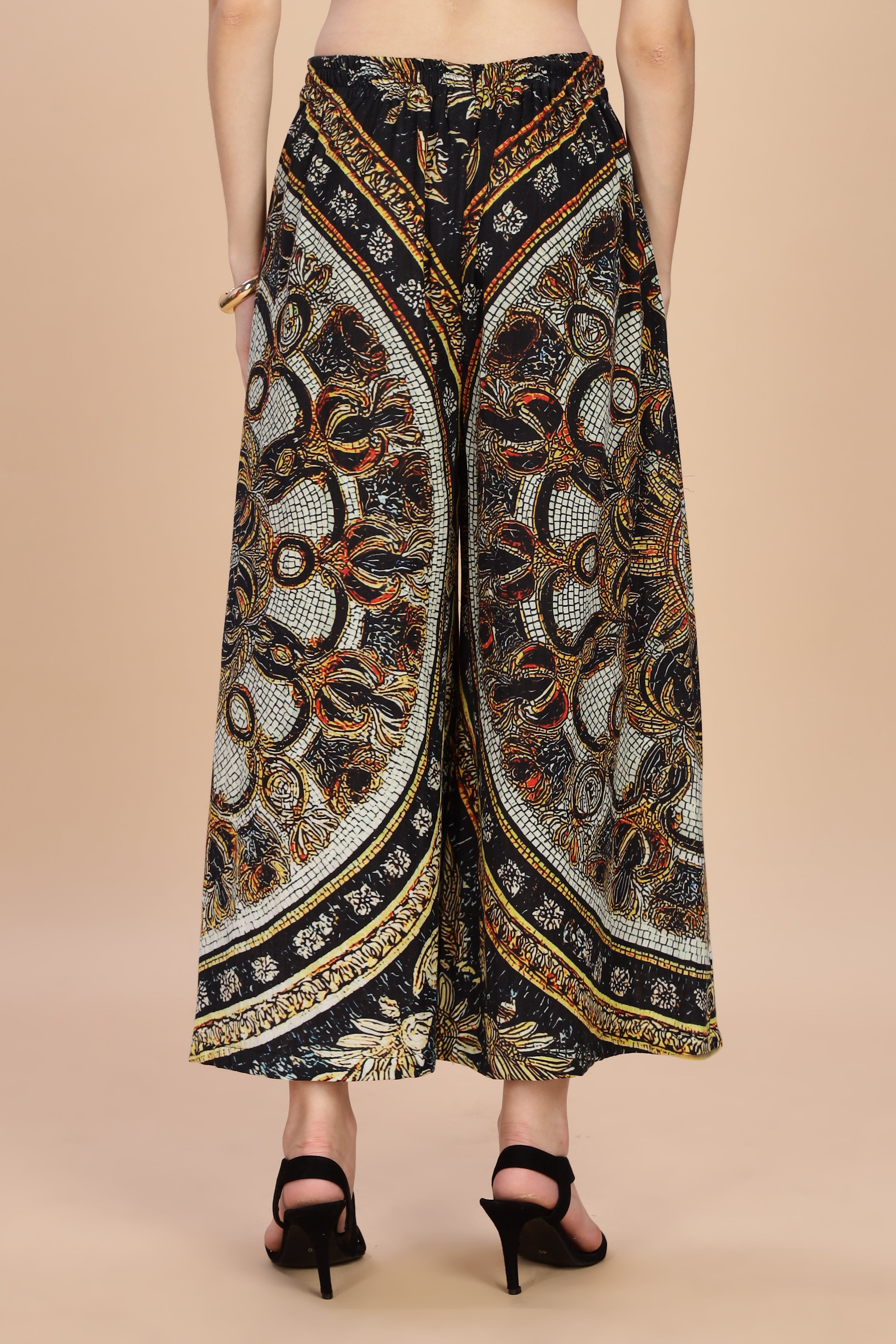 Women Topaz Flared Gauge Cotton Pant