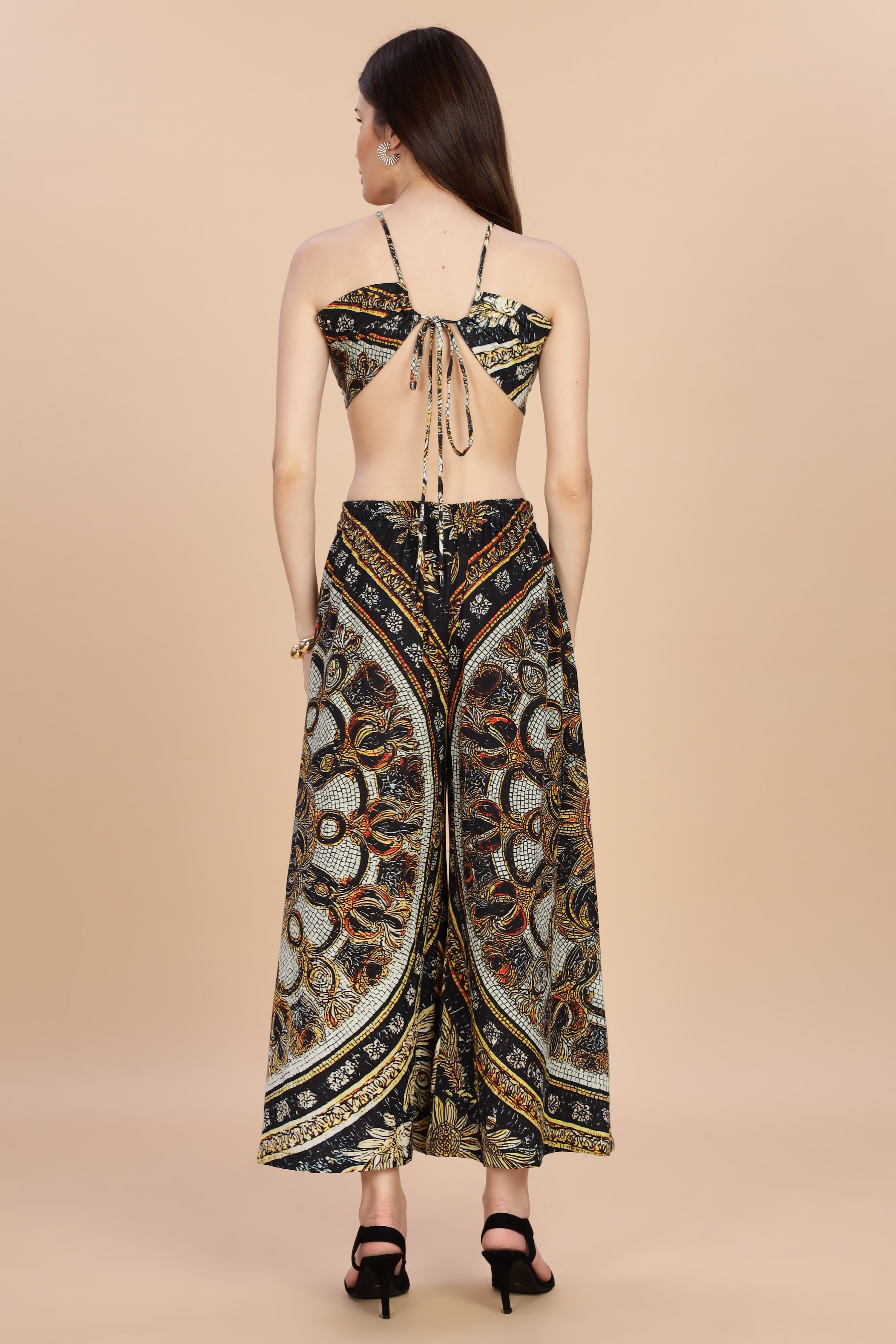 Women Topaz Flared Gauge Cotton Pant