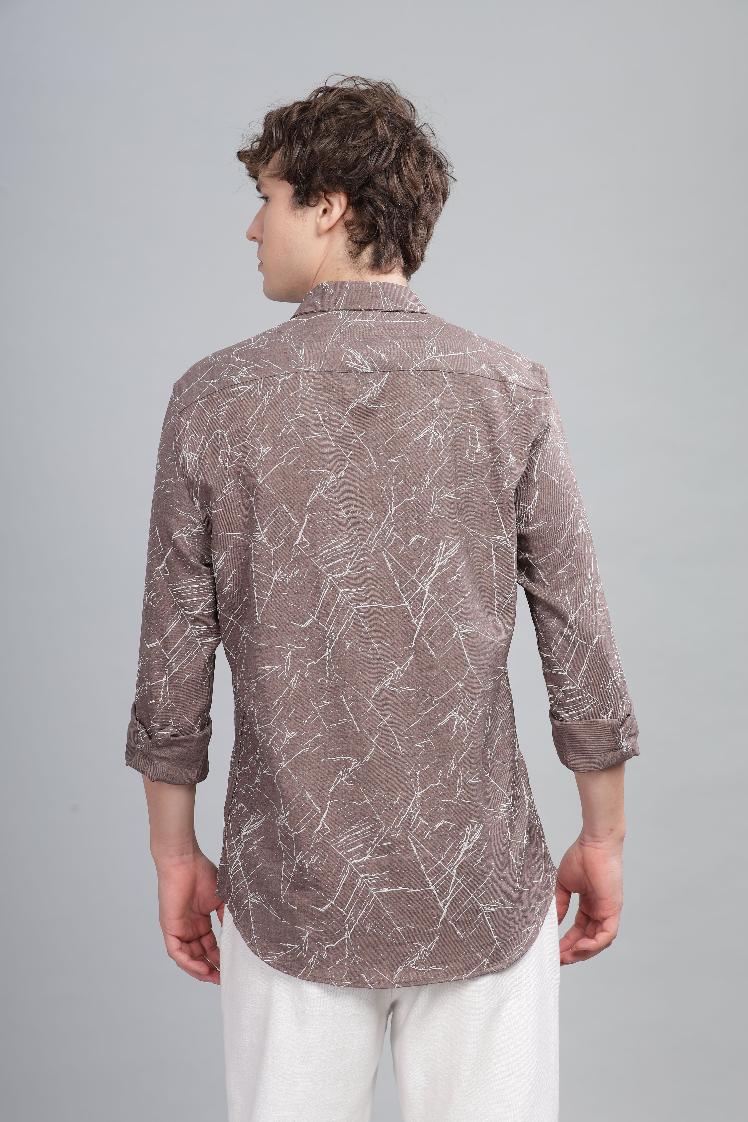 Men Brown Slim Fit Shirt