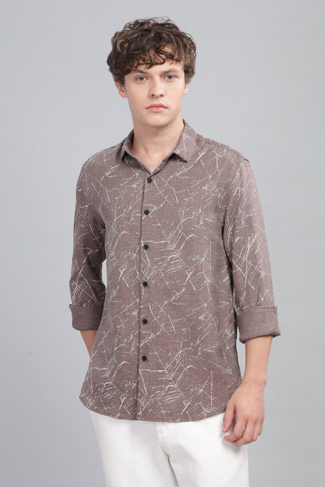 Men Brown Slim Fit Shirt