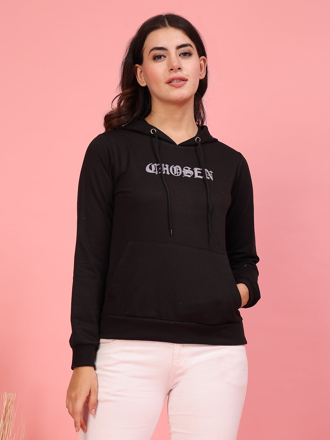Women Black Printed Sweatshirt