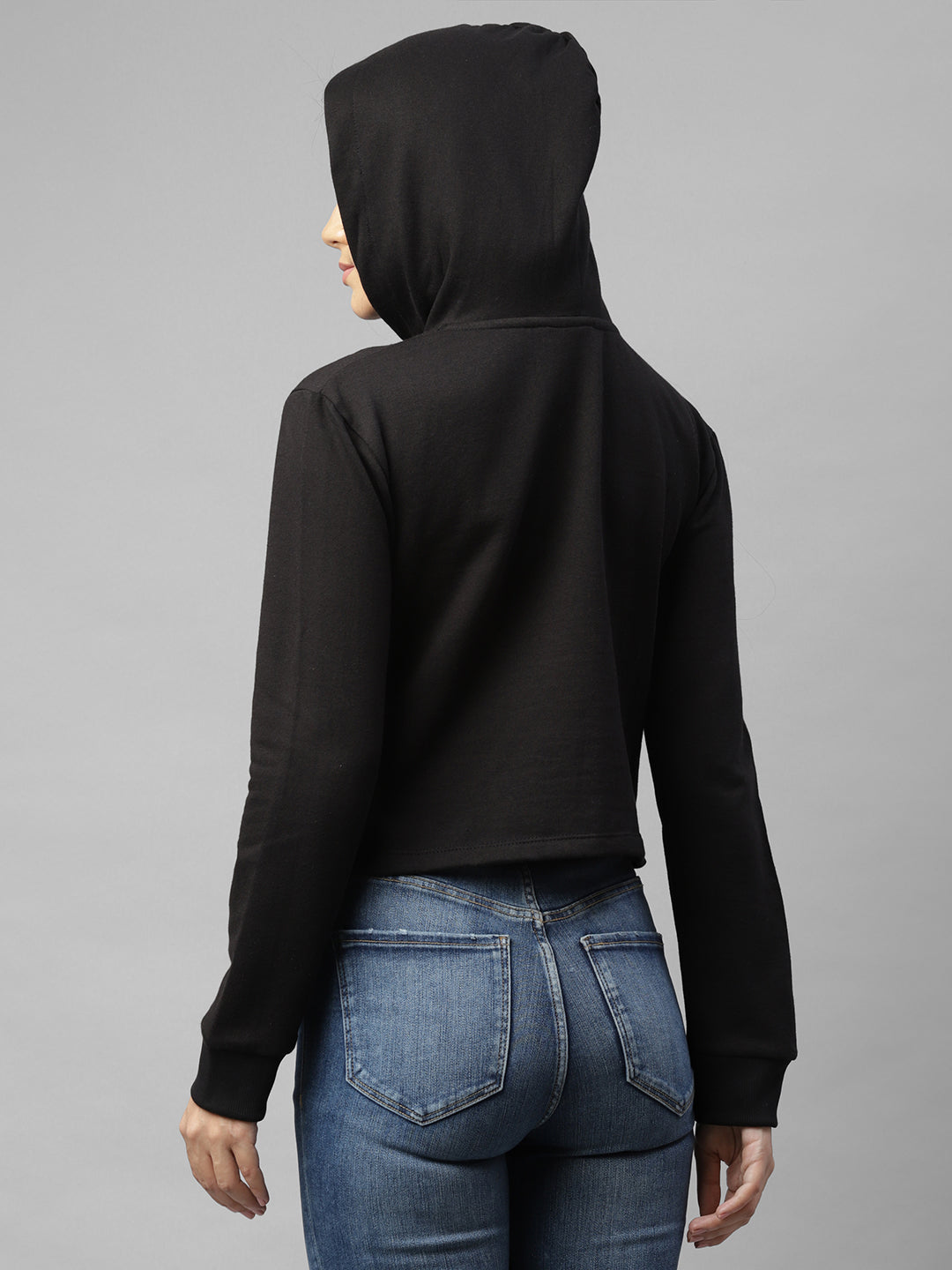 Women Black Fleece Sweatshirt