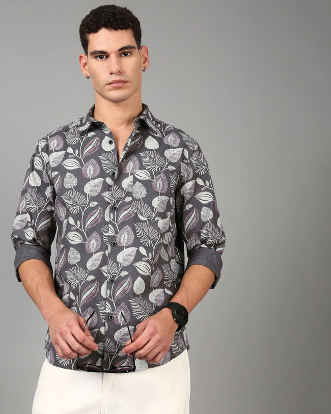 Men Grey Casual Shirt