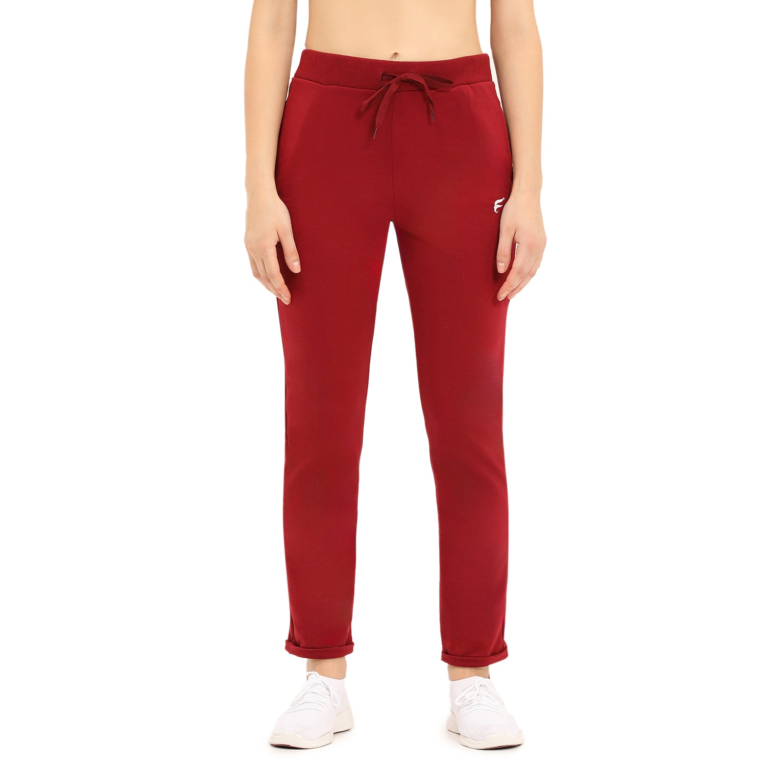 Women Maroon Ankle Length Track Pant