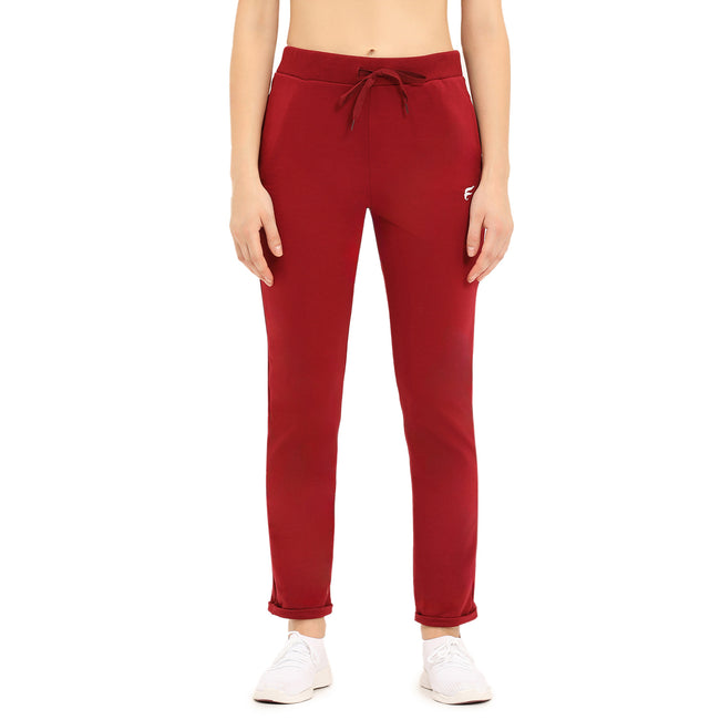 Women Maroon Ankle Length Track Pant