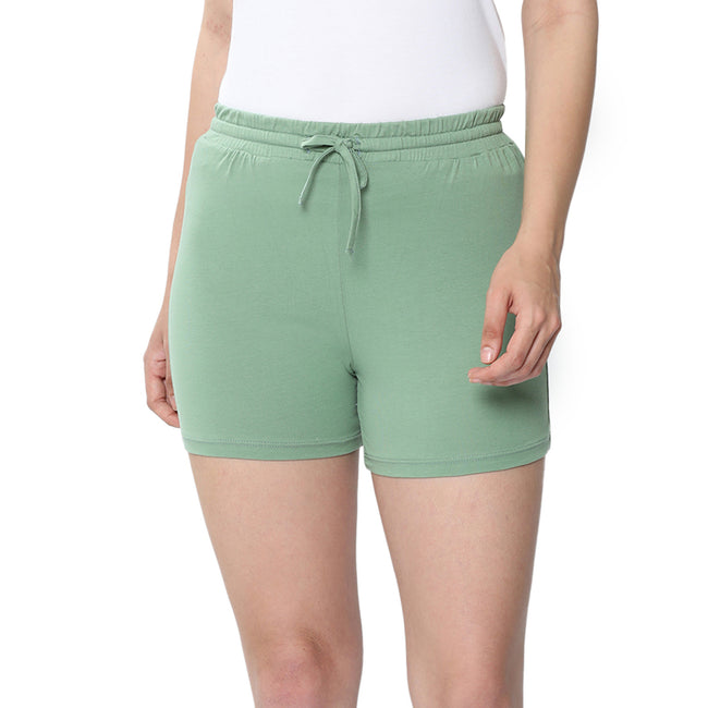 Women Green Hot Shorts