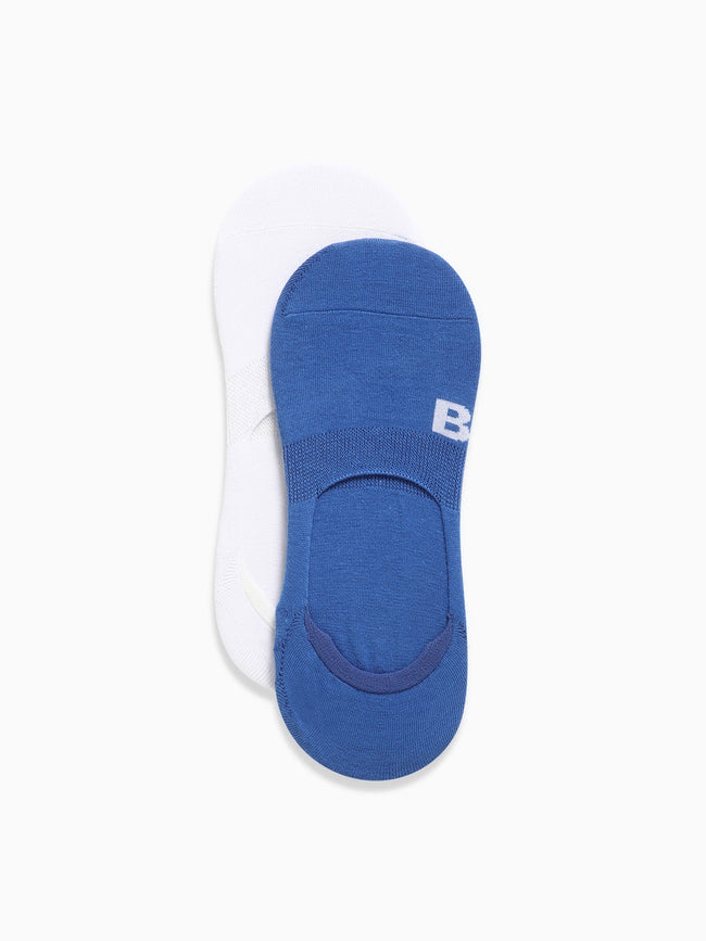 Men White and Blue Shoeliner Socks_Pack Of 2