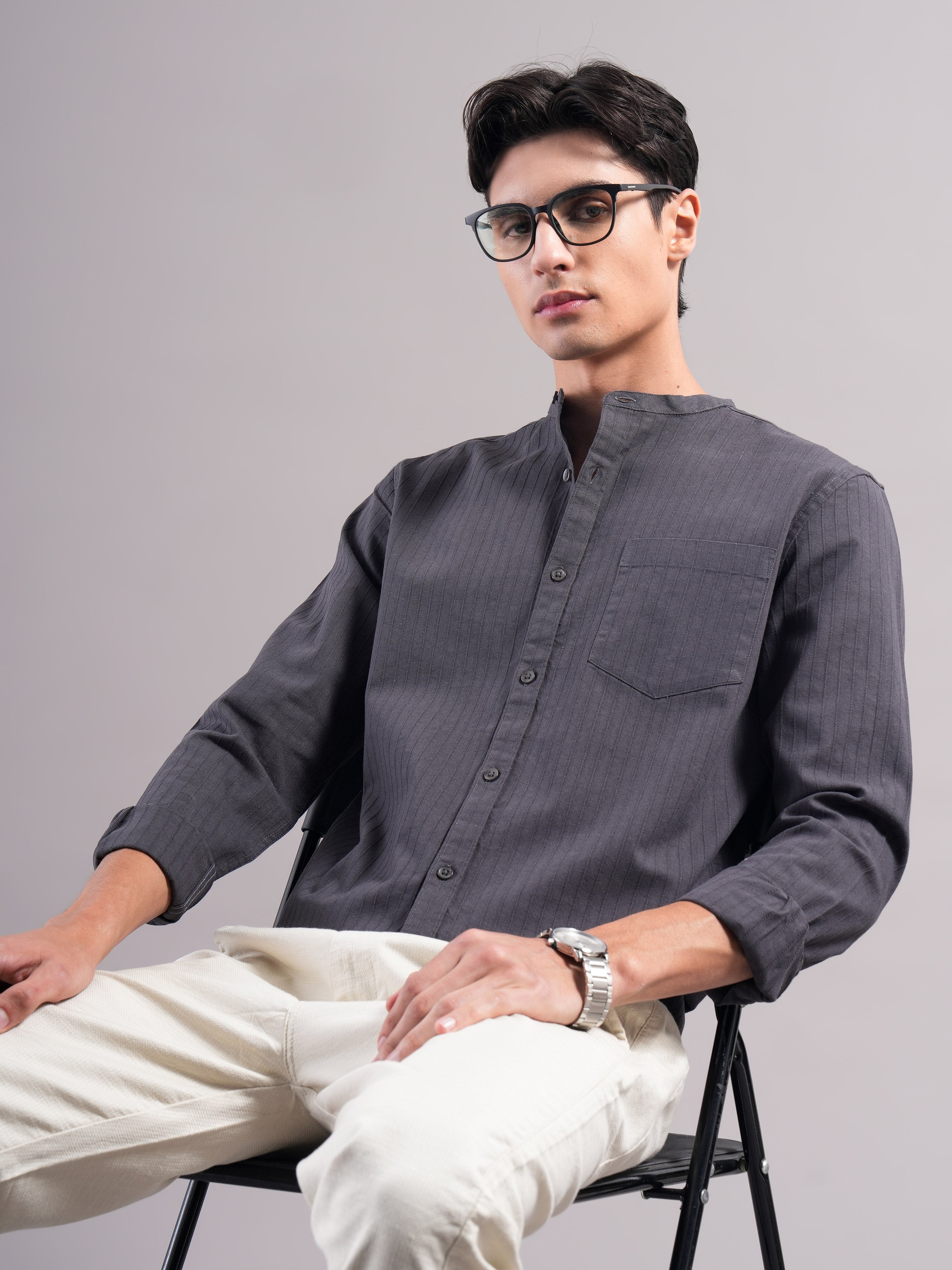 Men Cotton Striped Shirts