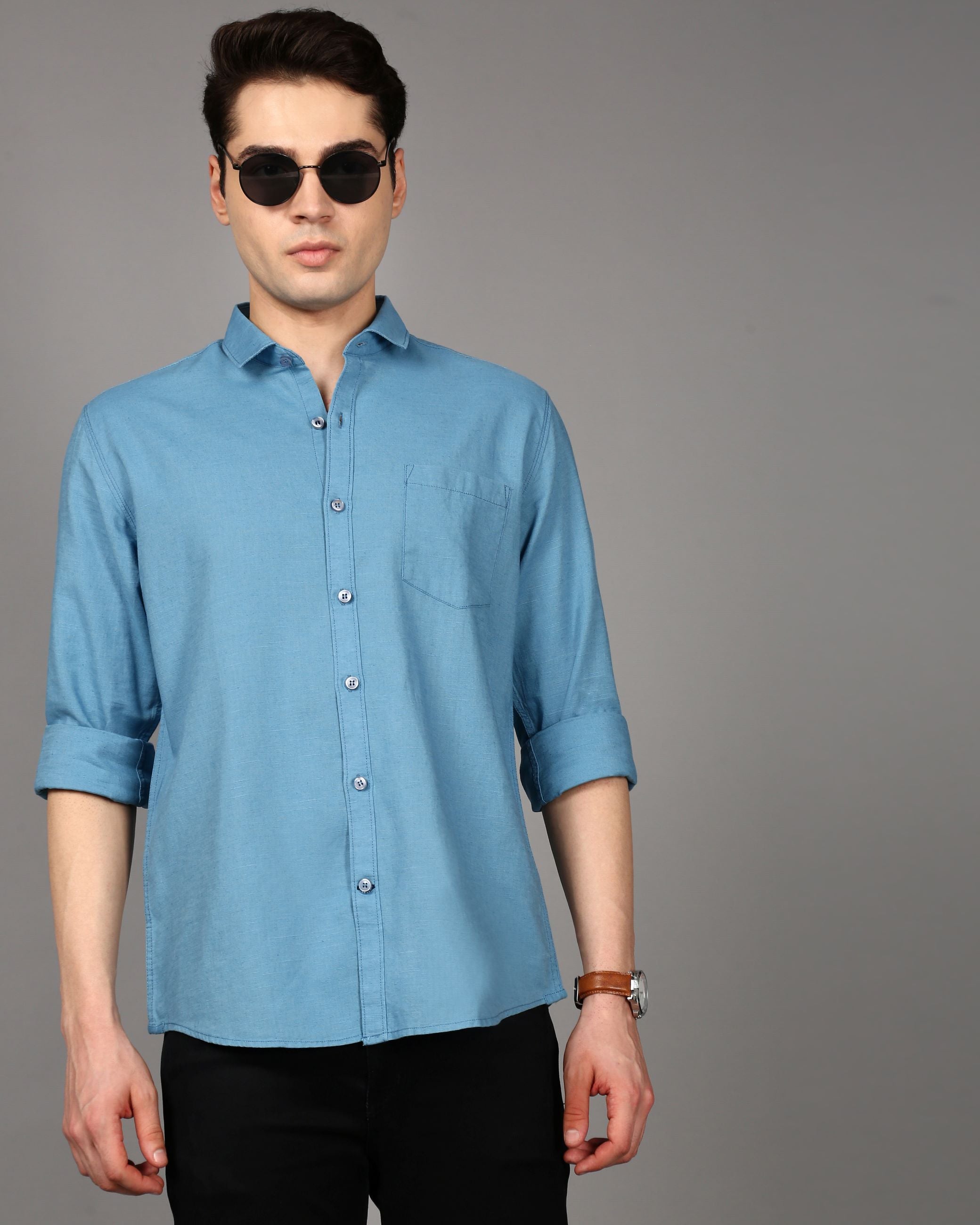 Men Blue Slim Fit Shirt