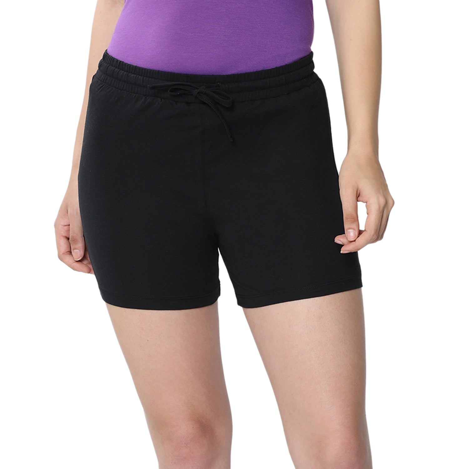 Women Black Hot Shorts