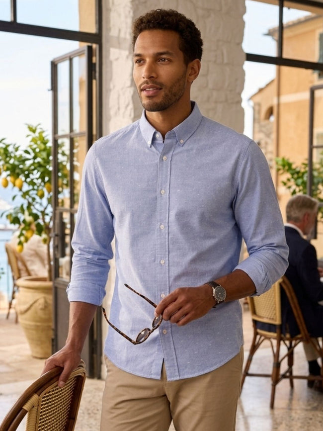 Men Blue Striped Shirt