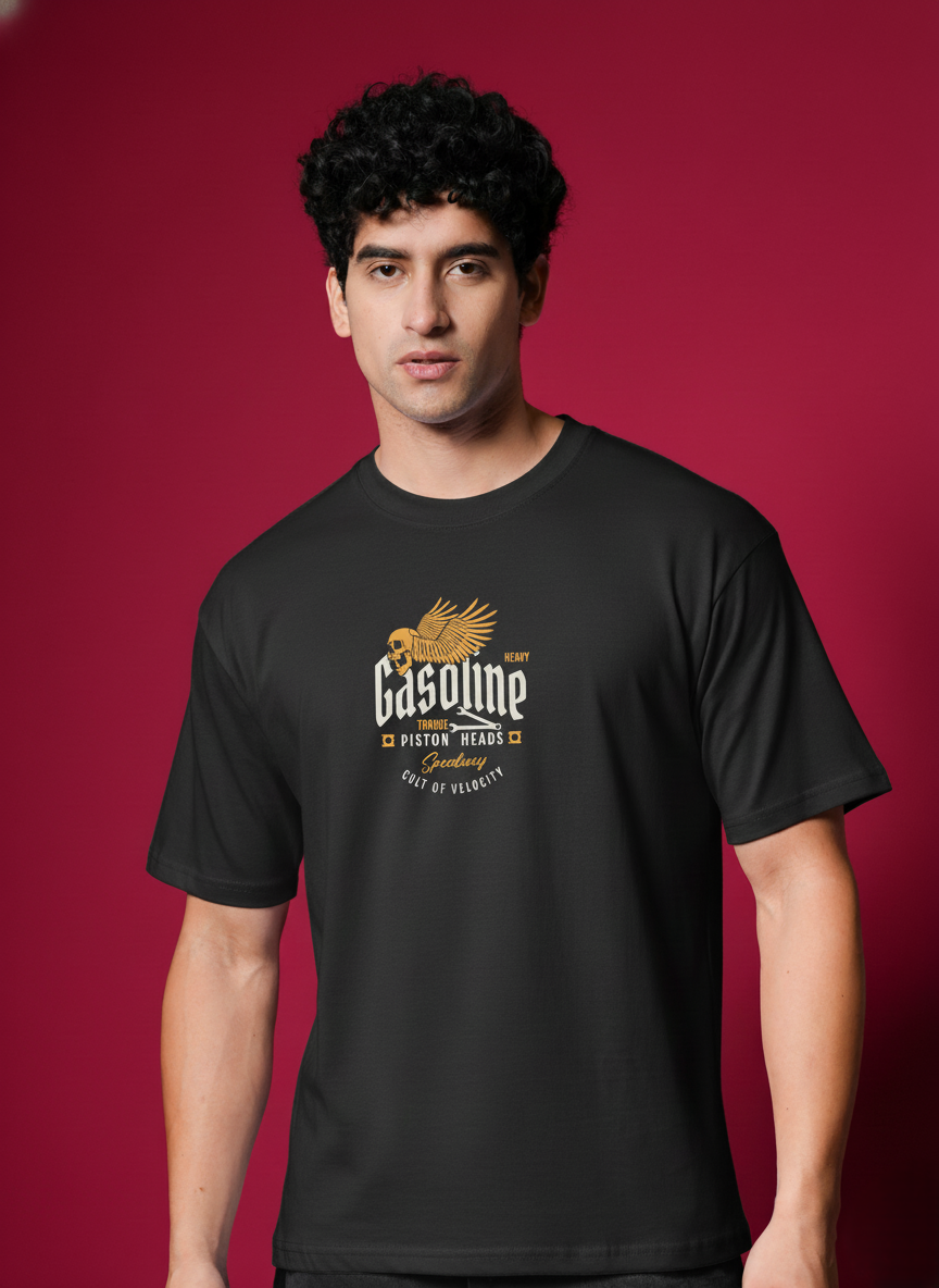 Men Round Neck Cotton T-Shirt