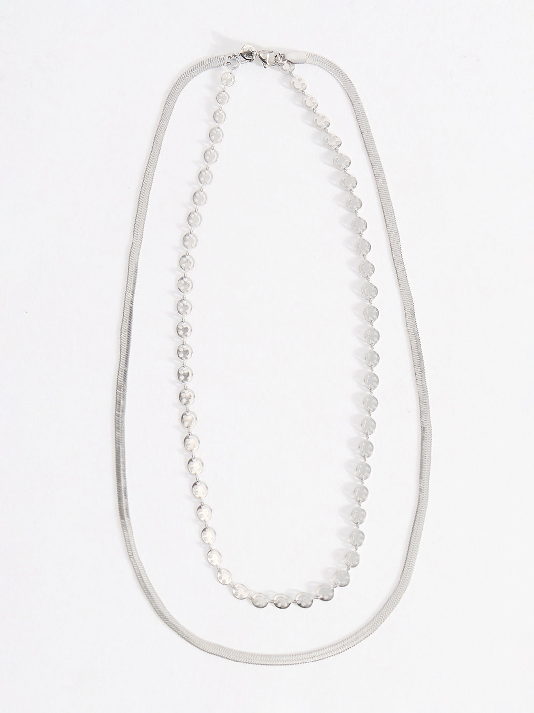 Men Smiley Face Double Chain With Lobster Closure