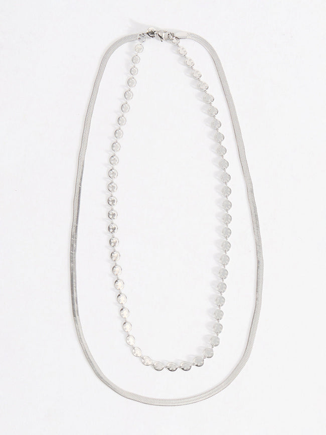 Men Smiley Face Double Chain With Lobster Closure