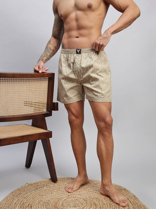 Men Pack of 2 Printed Cotton Boxer Shorts