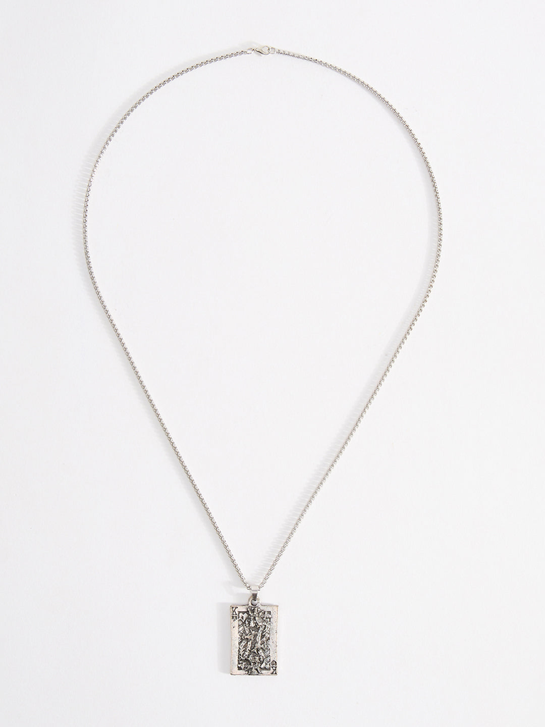 Men King of Hearts Skull King Pendant Chain With Lobster Closure