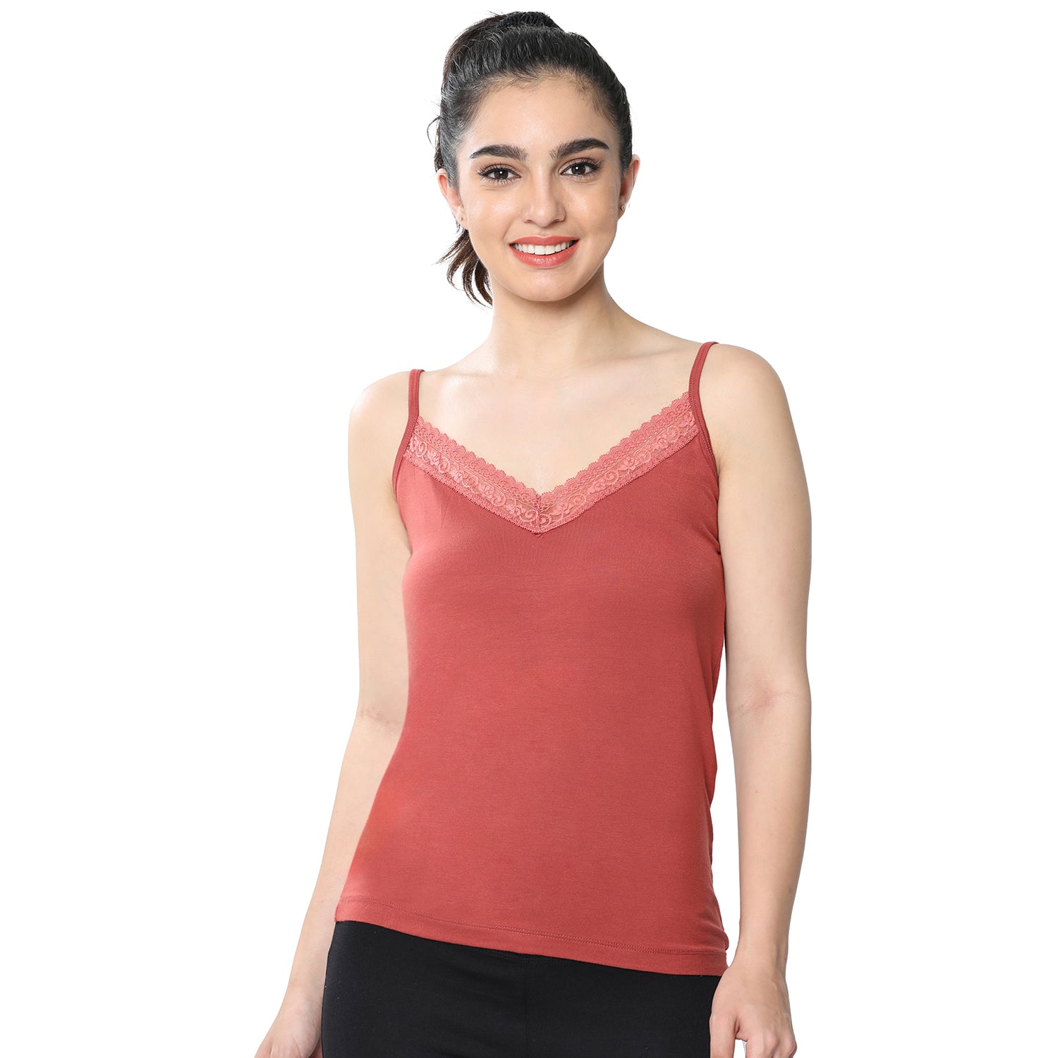 Regular Fit V-Neck Short Length Lace Camisole