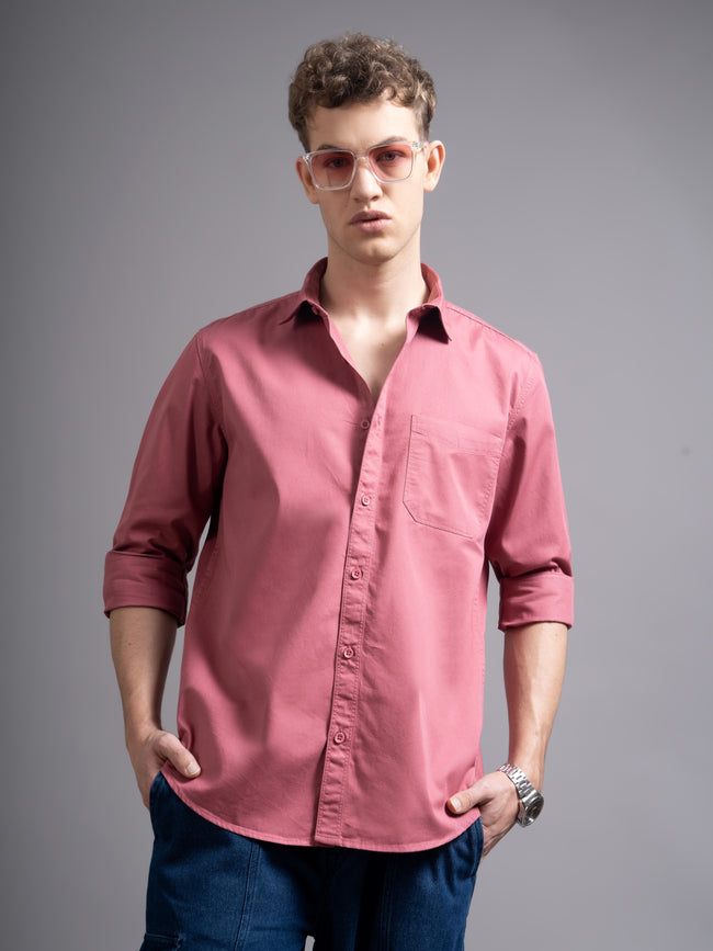 Men Mauve Twill Shirt