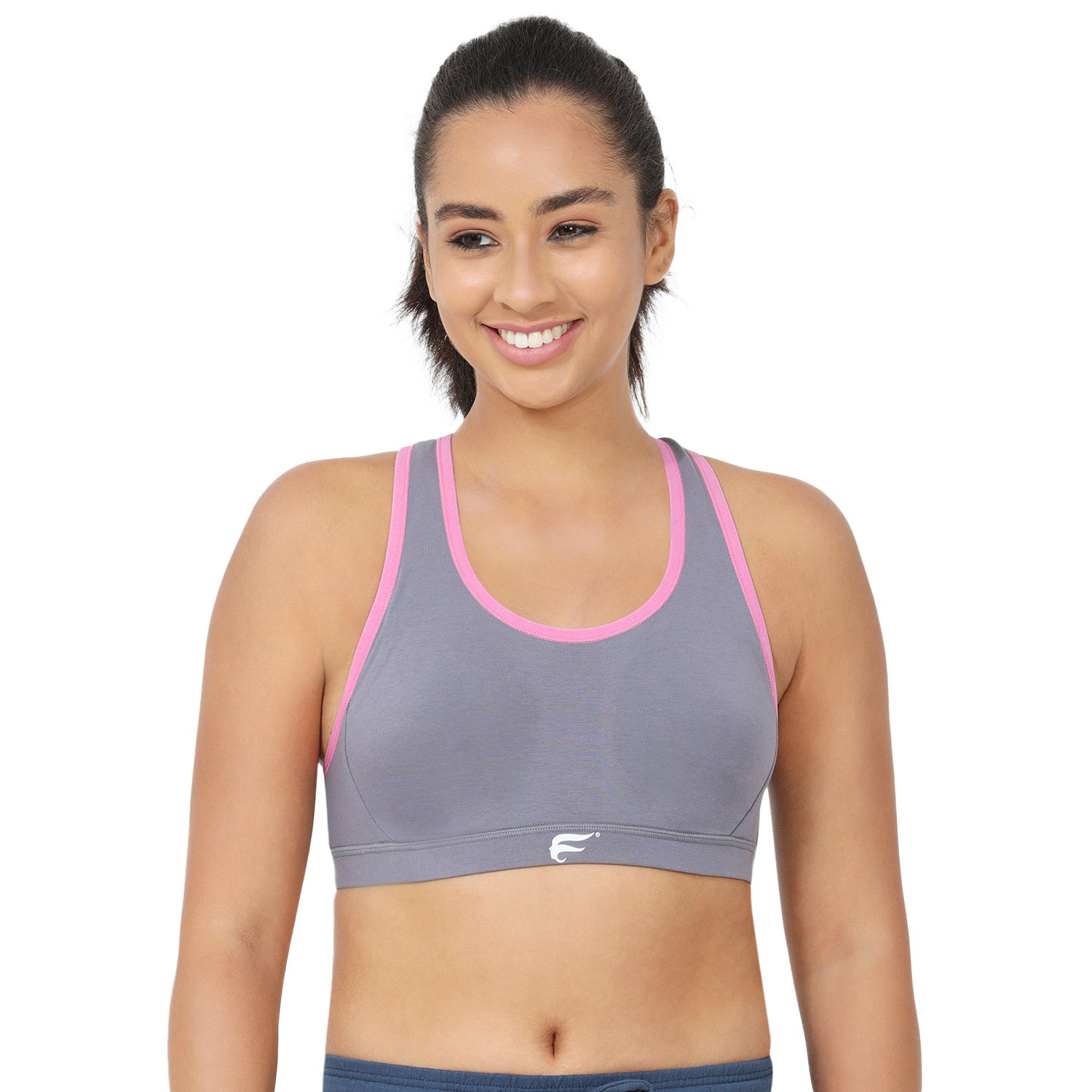 Racer Back Wirefree Removable Pad Side Closure Slip-on Sports Bra
