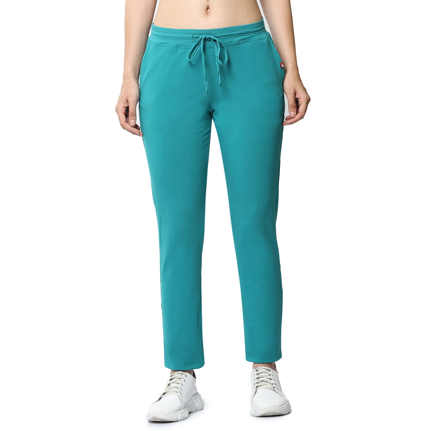 Women Green Ankle Length Track Pant