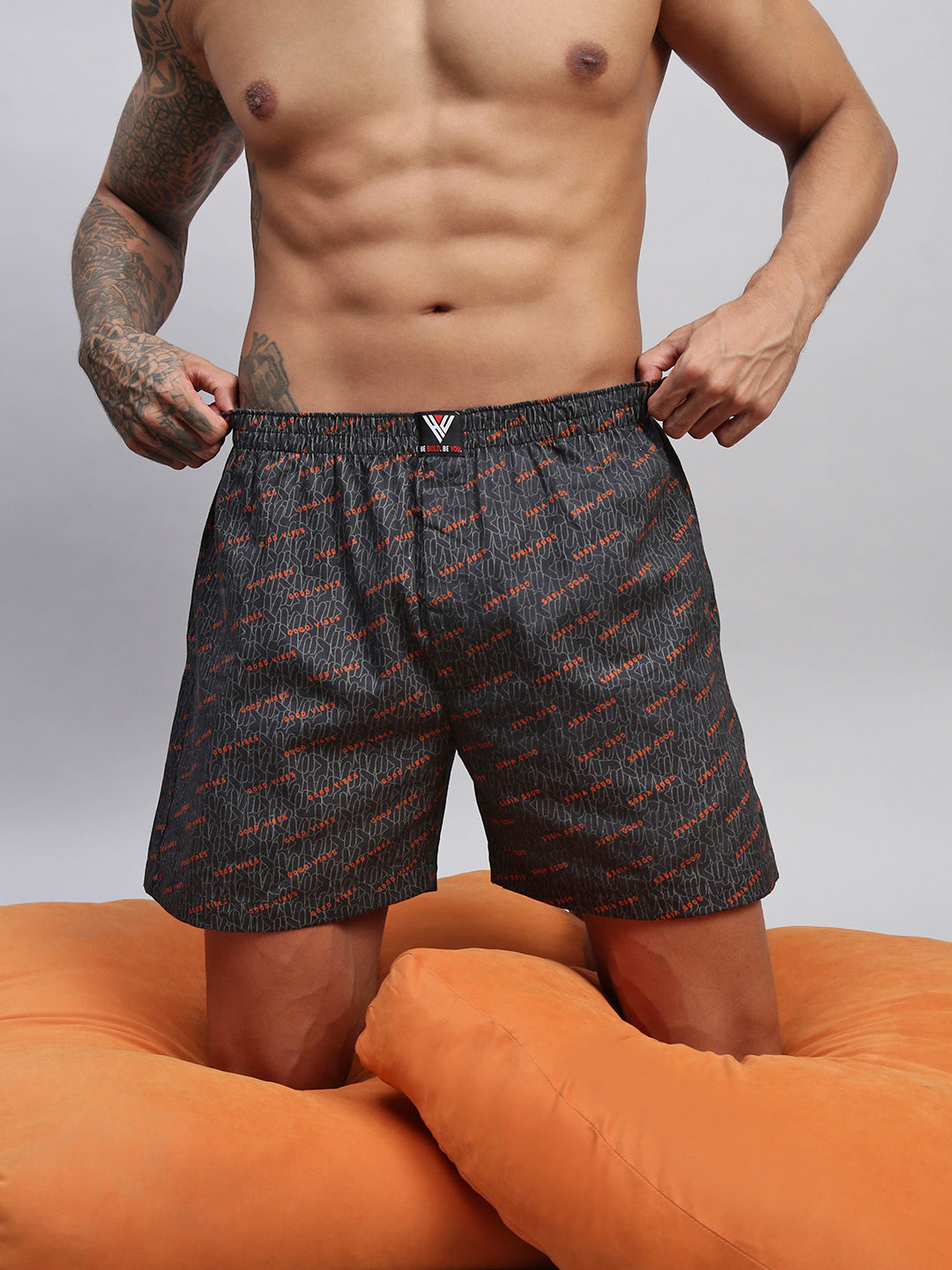 Men Pack of 2 Printed Cotton Boxer Shorts