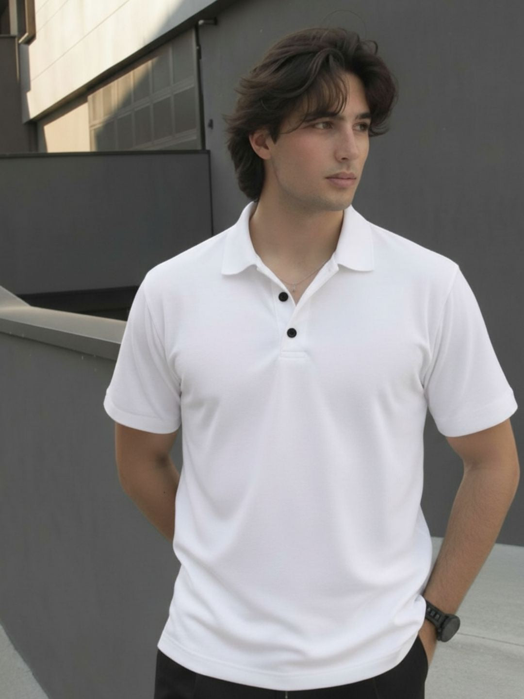 Men Cotton Polo Collar T-Shirt
