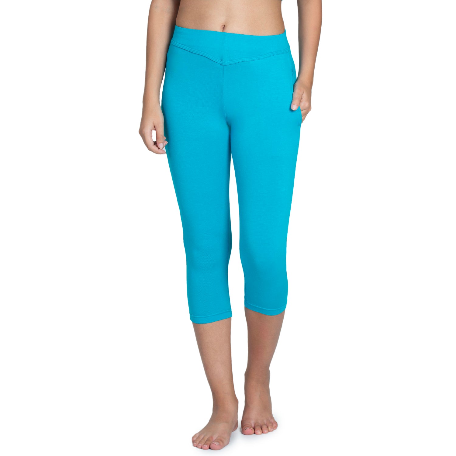 Women Blue 3/4th Length Capri