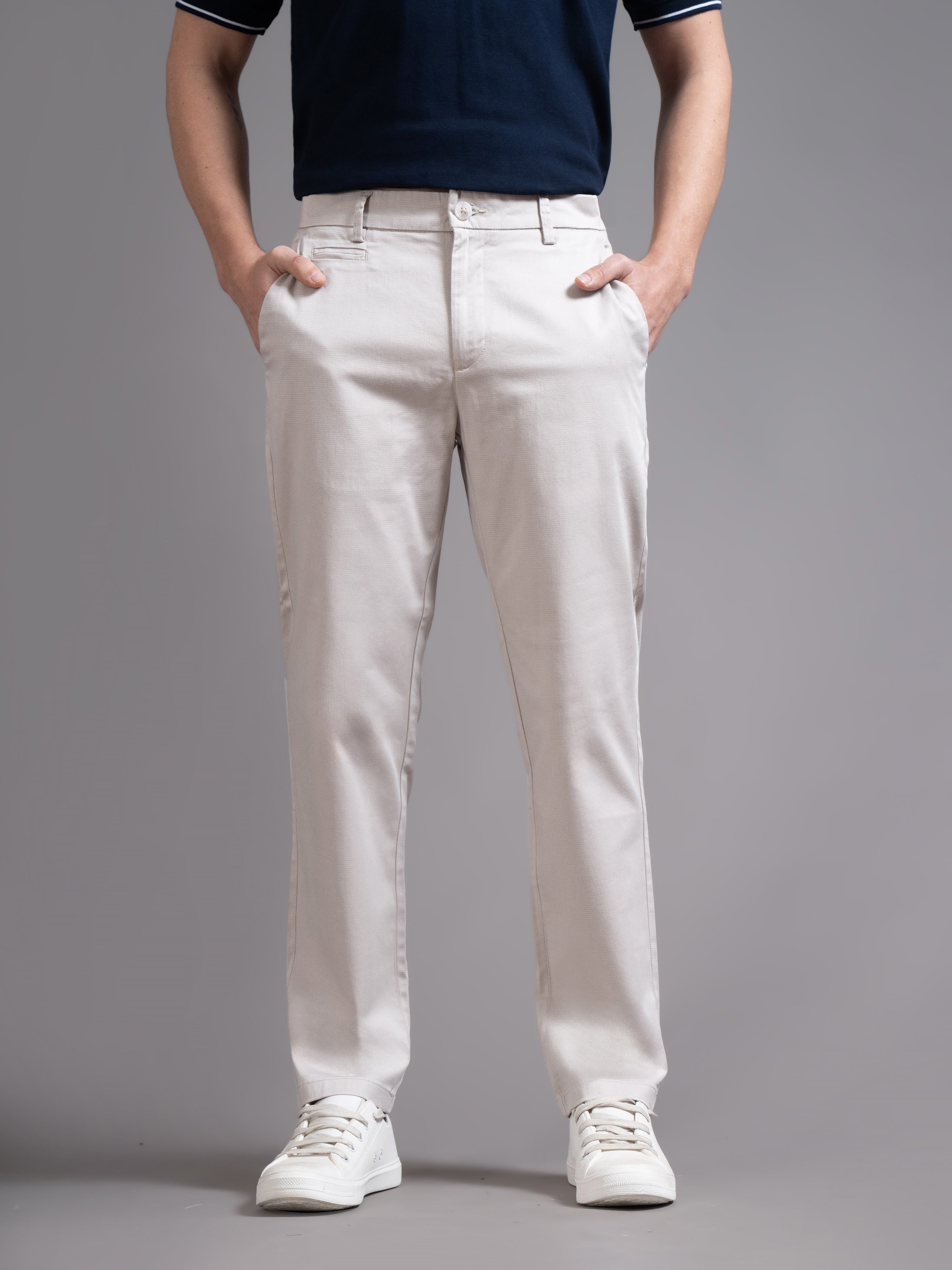 Men Beige Smart Slim Fit Chinos