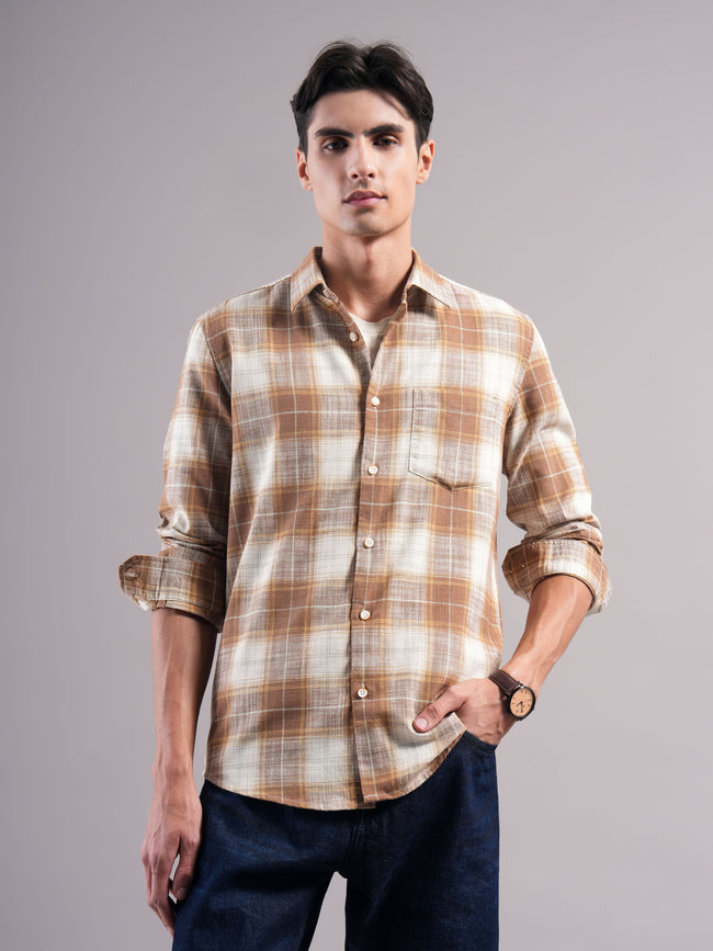 Men Cotton Checked Shirts