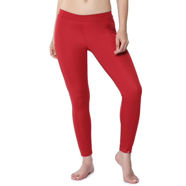 Women Maroon Ankle Length Yoga Pant