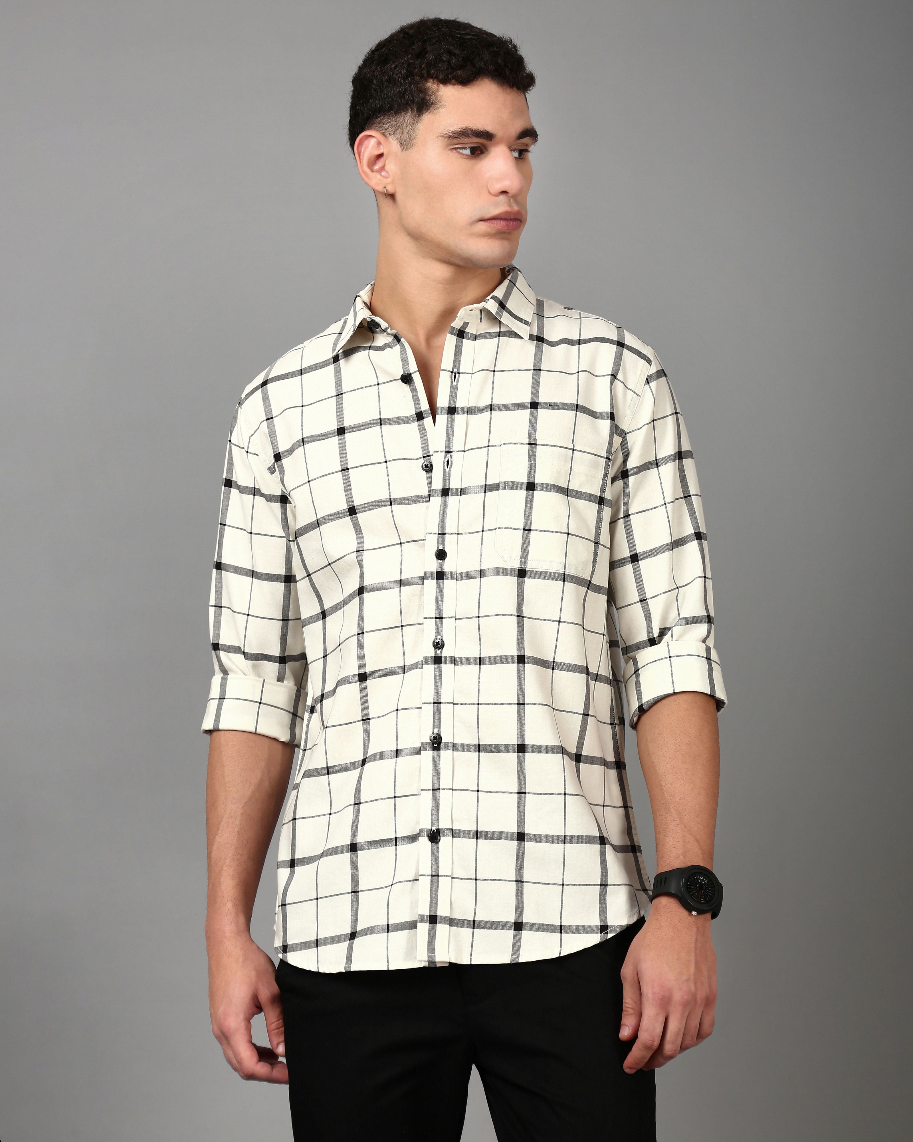 Men White Casual Shirt
