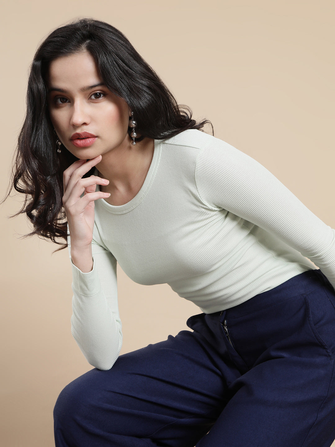 Women Green Casual Top