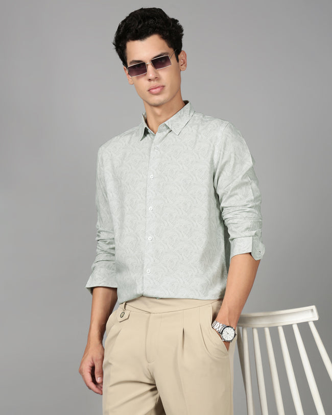 Men Grey Printed Shirt
